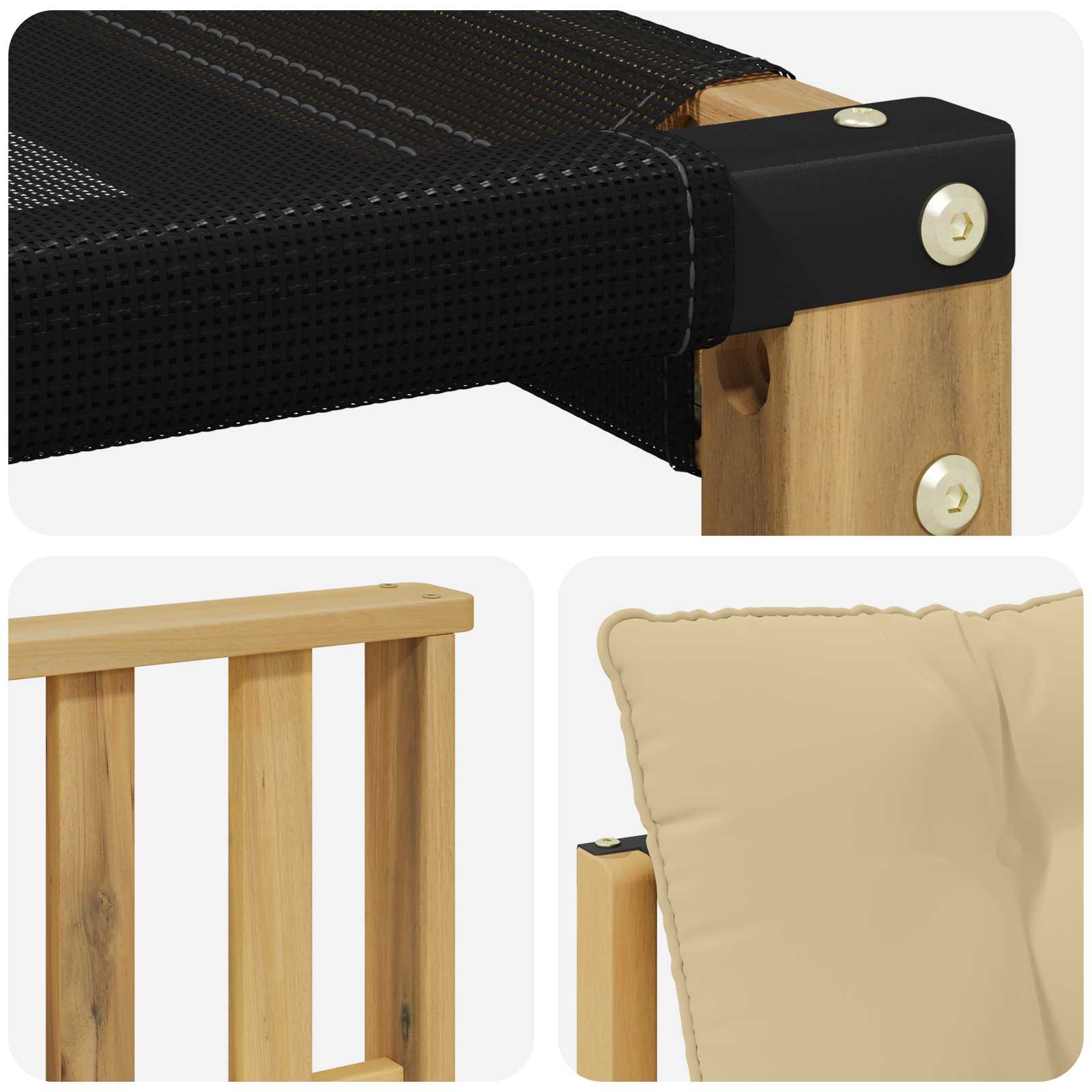 Set vanjskih sofa s jastukom 9 pcs Bijela i bež