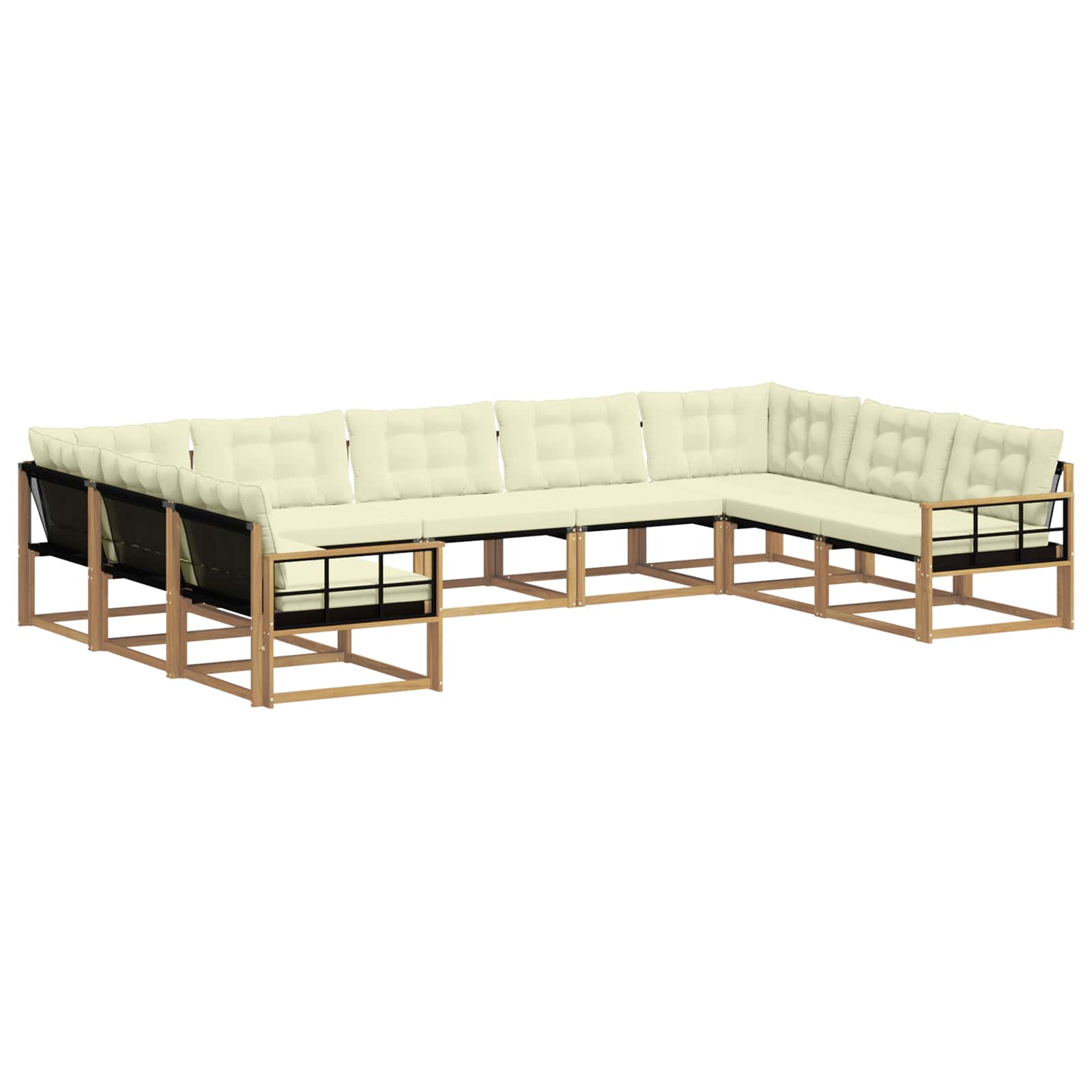 Set vanjskih sofa s jastukom 9 pcs Bijela i krem