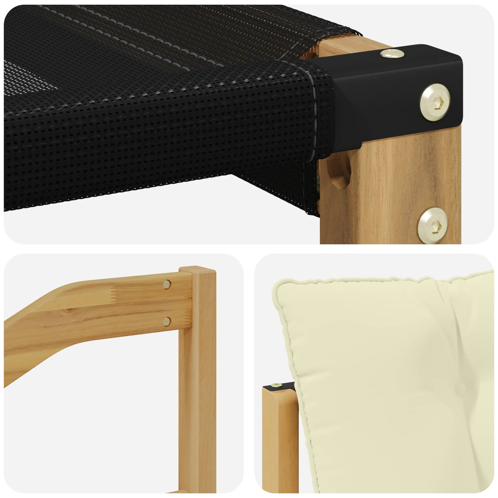 Set vanjskih sofa s jastukom 9 pcs Bijela i krem