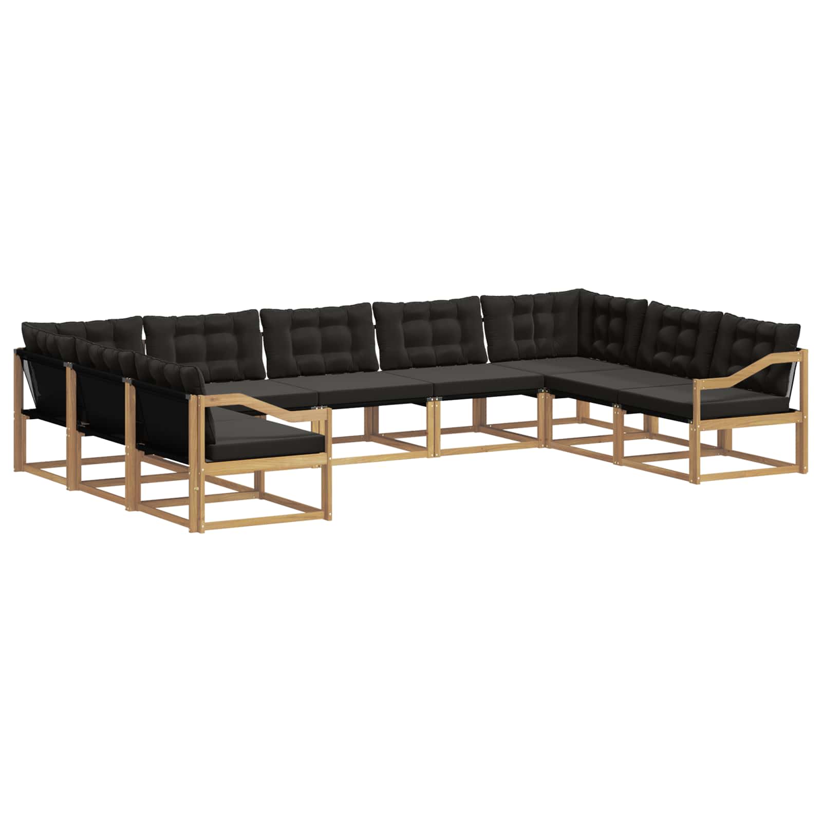 Set vanjskih sofa s jastukom 9 pcs Bijela i crna