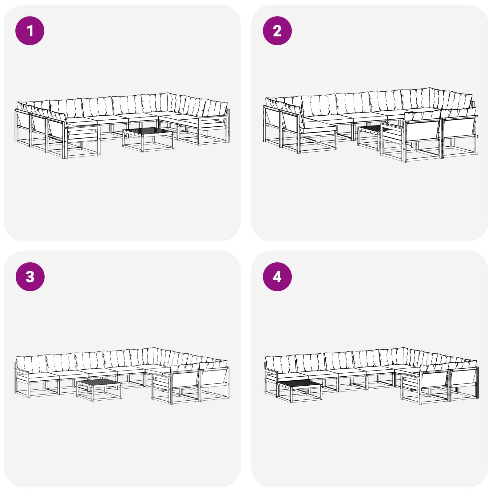 Set vanjskih sofa s jastukom 10 pcs Bijela i krem