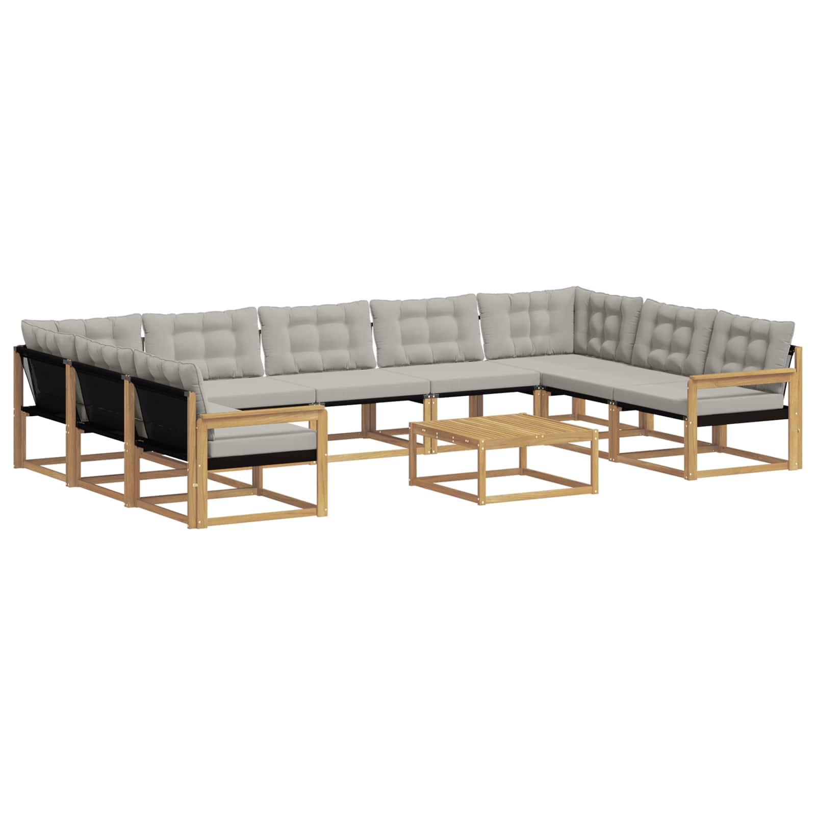 Set vanjskih sofa s jastukom 10 pcs Bijela i svjetlosiva