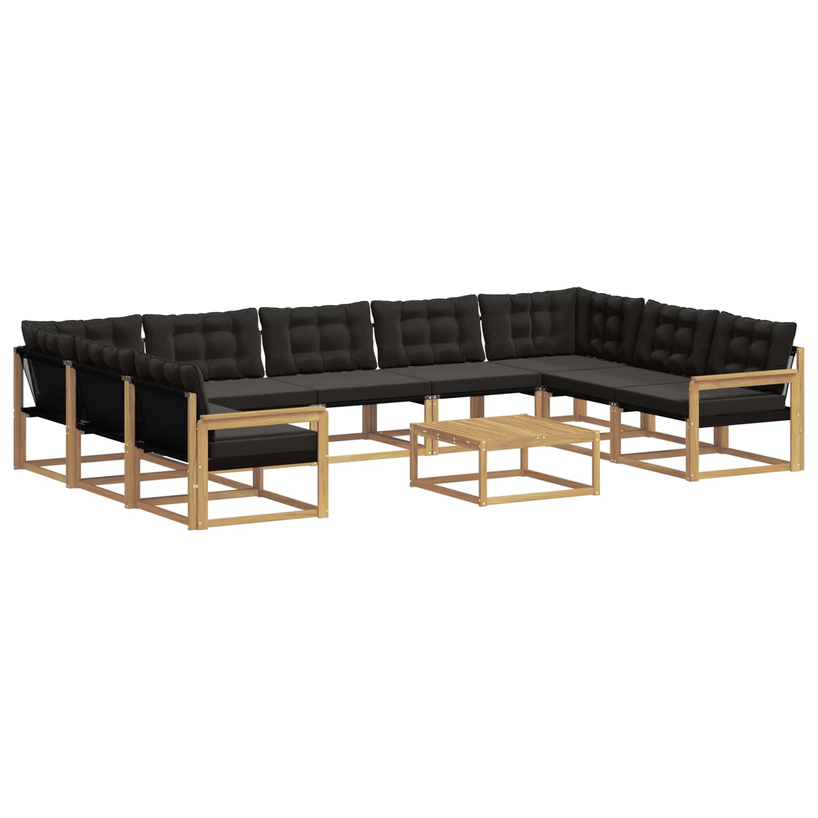 Set vanjskih sofa s jastukom 10 pcs Bijela i crna