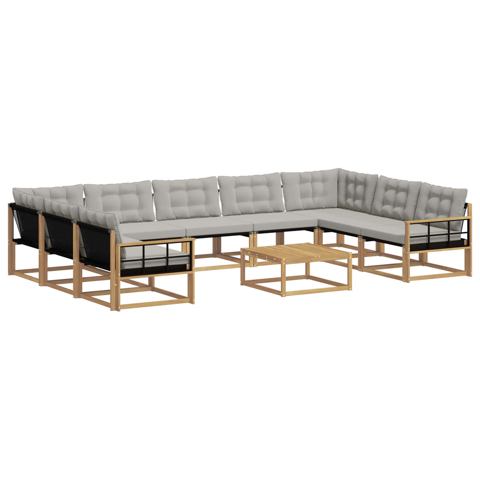 Set vanjskih sofa s jastukom 10 pcs Bijela i svjetlosiva