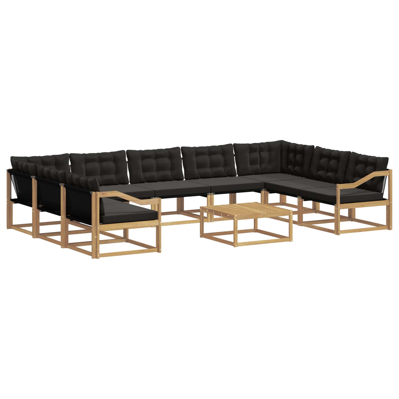 Set vanjskih sofa s jastukom 10 pcs Bijela i crna