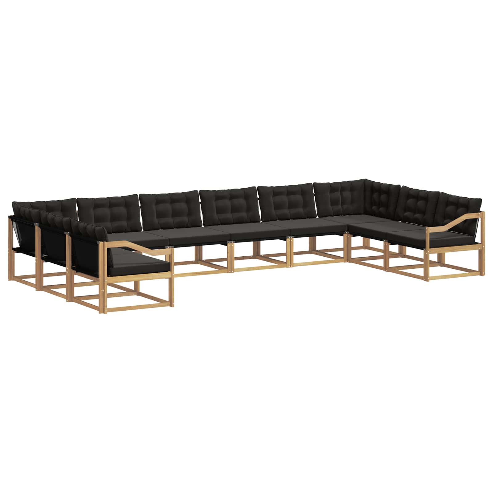 Set vanjskih sofa s jastukom 10 pcs Bijela i crna