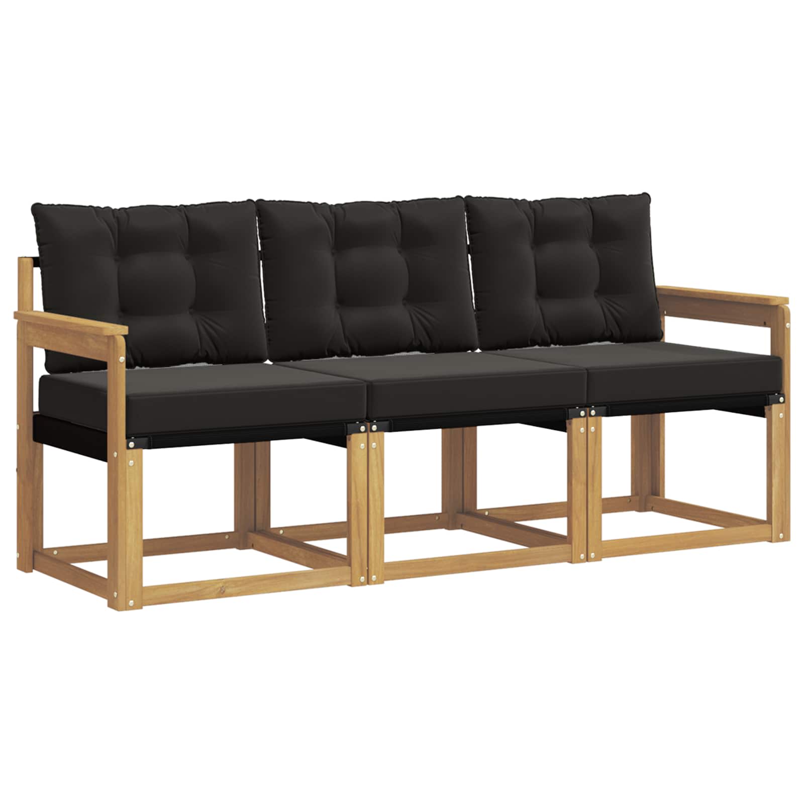 Set vanjskih sofa s jastukom 3 pcs Bijela i crna