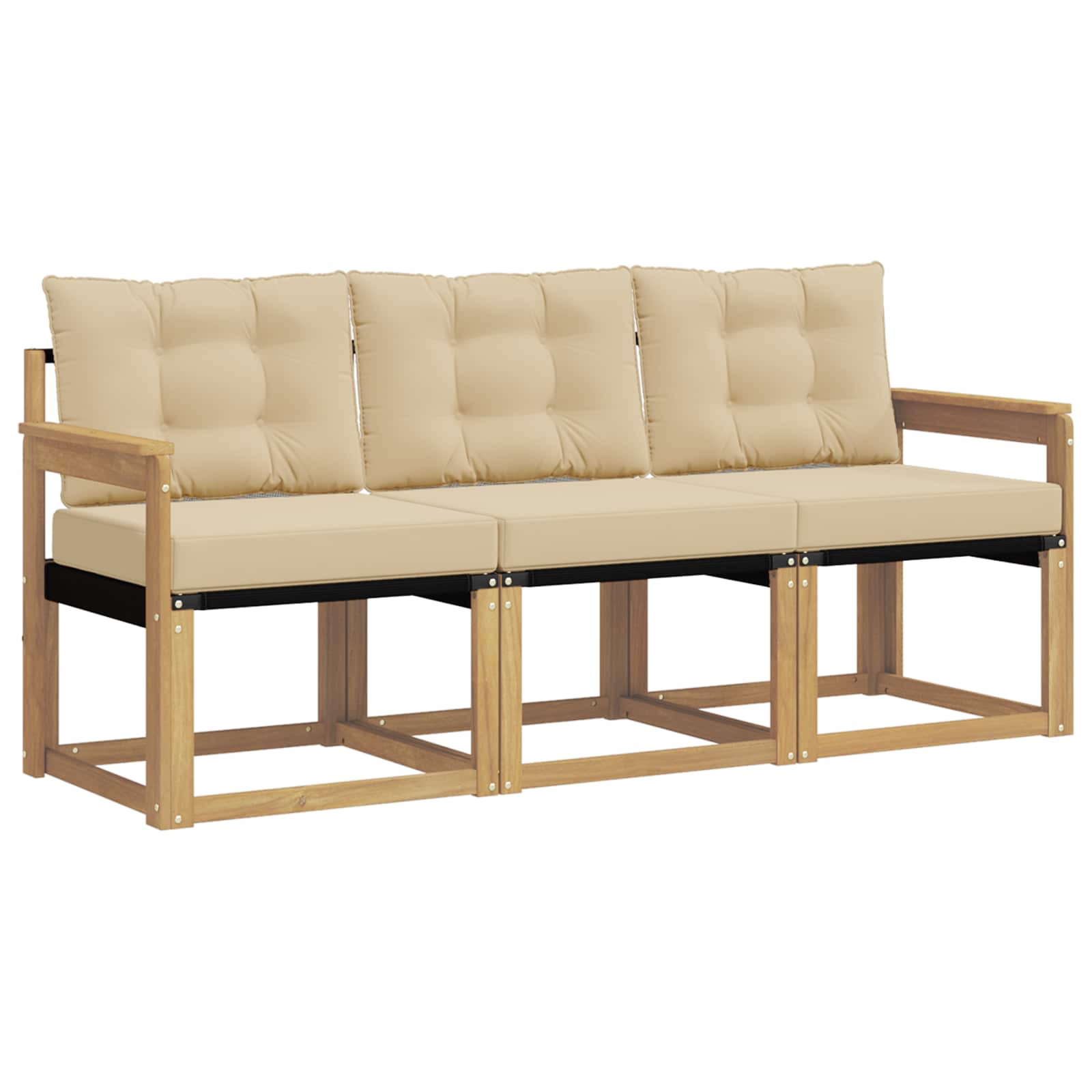 Set vanjskih sofa s jastukom 3 pcs Bijela i bež