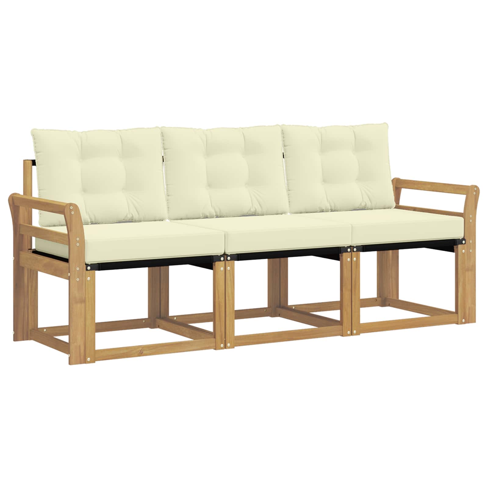 Set vanjskih sofa s jastukom 3 pcs Bijela i krem