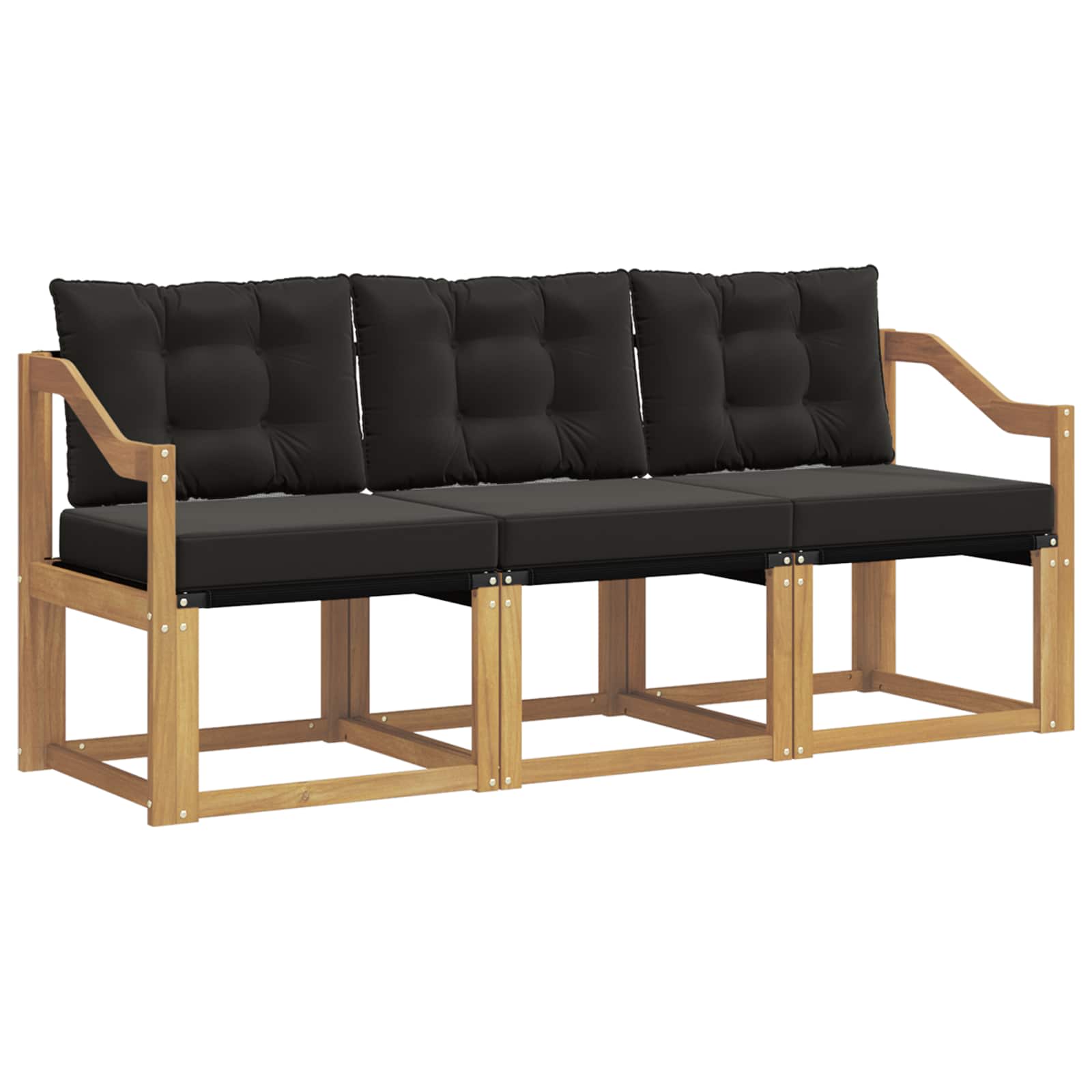 Set vanjskih sofa s jastukom 3 pcs Bijela i crna