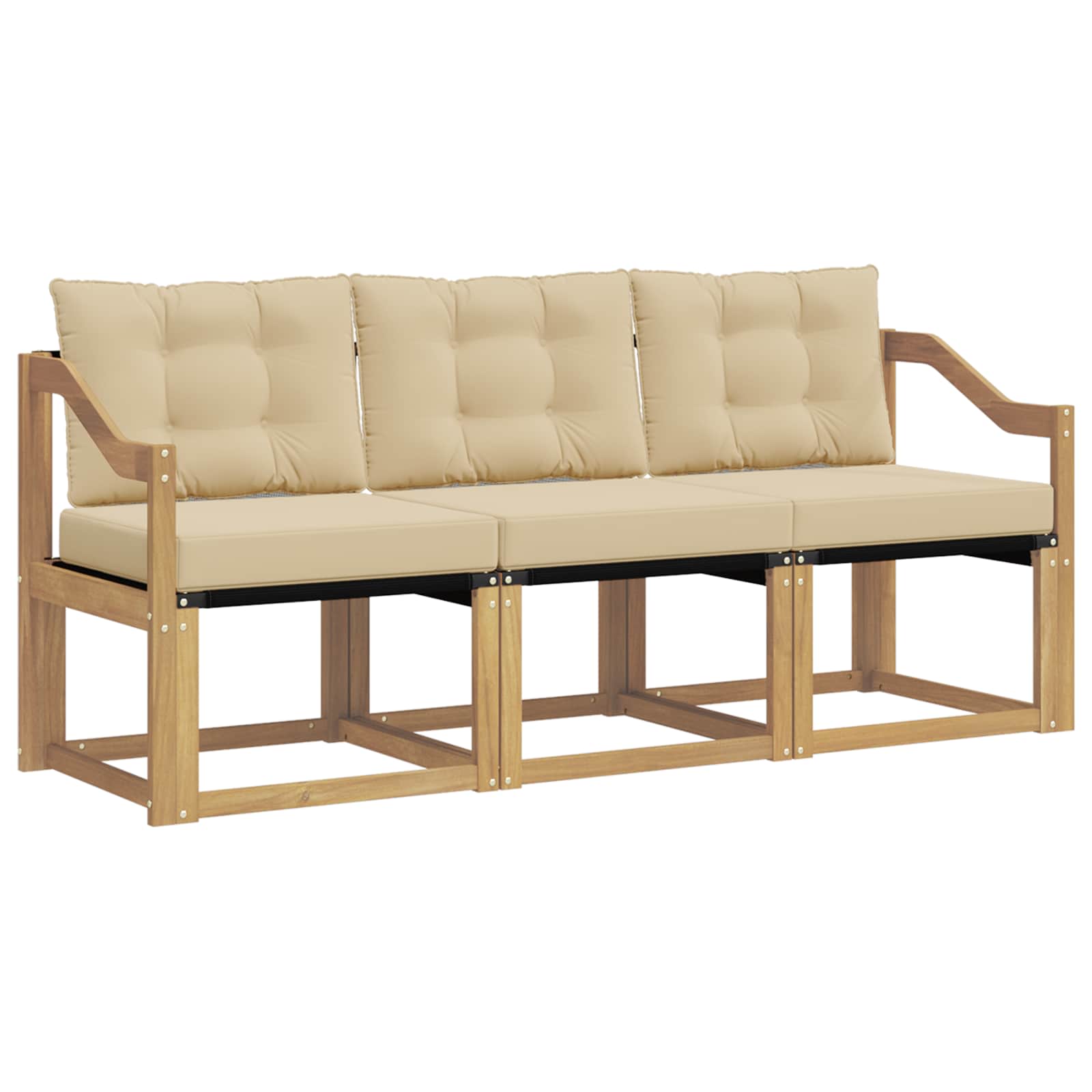 Set vanjskih sofa s jastukom 3 pcs Bijela i bež