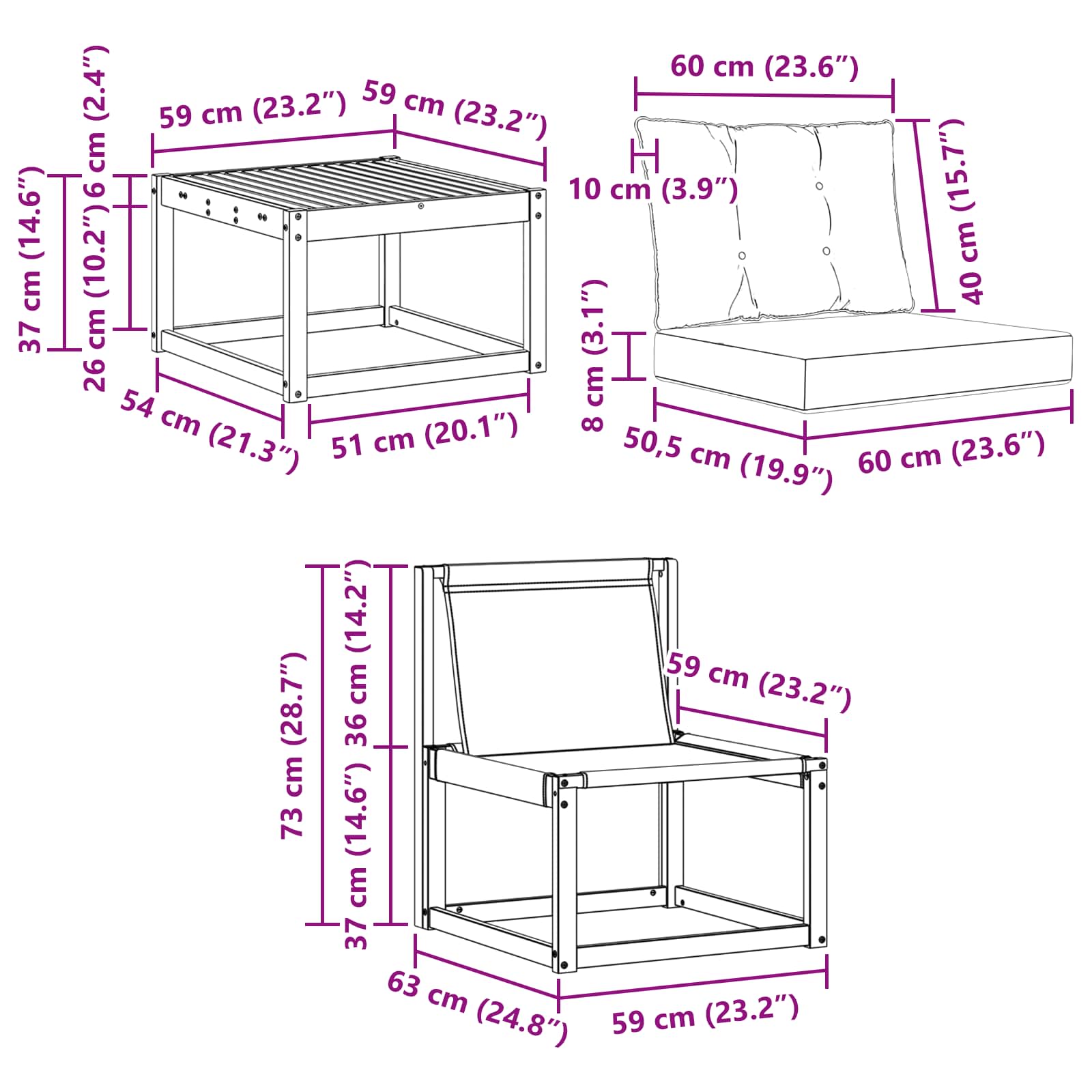 Set vanjskih sofa s jastukom 5 pcs Bijela i svjetlosiva
