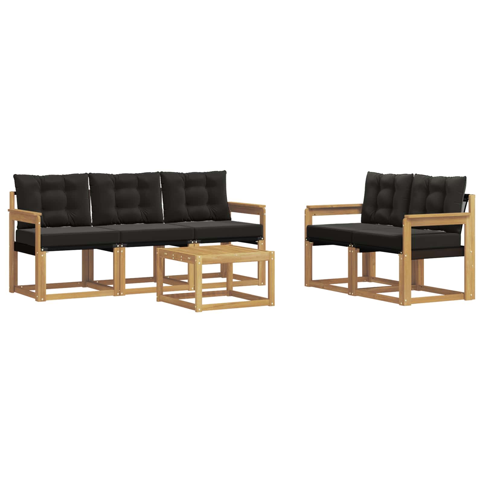 Set vanjskih sofa s jastukom 6 pcs Bijela i crna