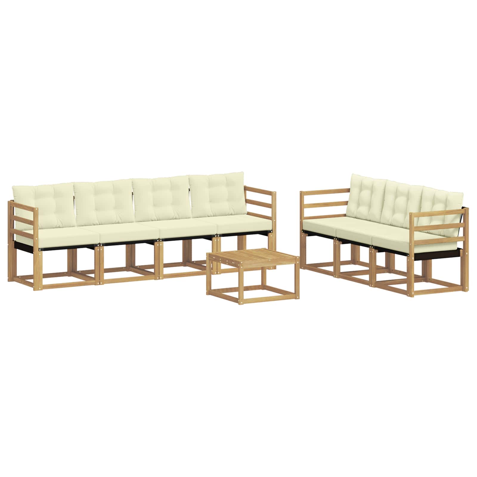 Set vanjskih sofa s jastukom 8 pcs Bijela i krem