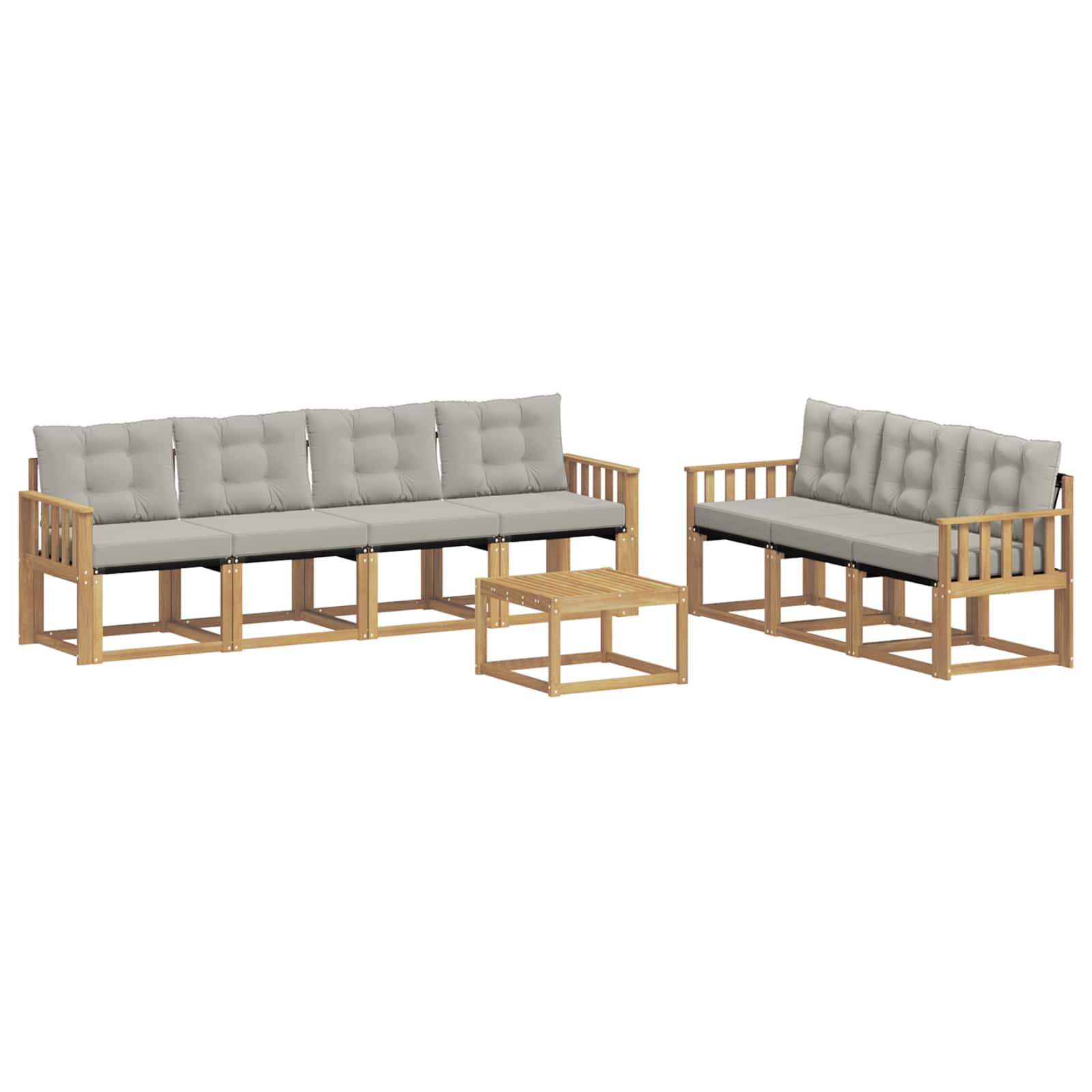 Set vanjskih sofa s jastukom 8 pcs Bijela i svjetlosiva