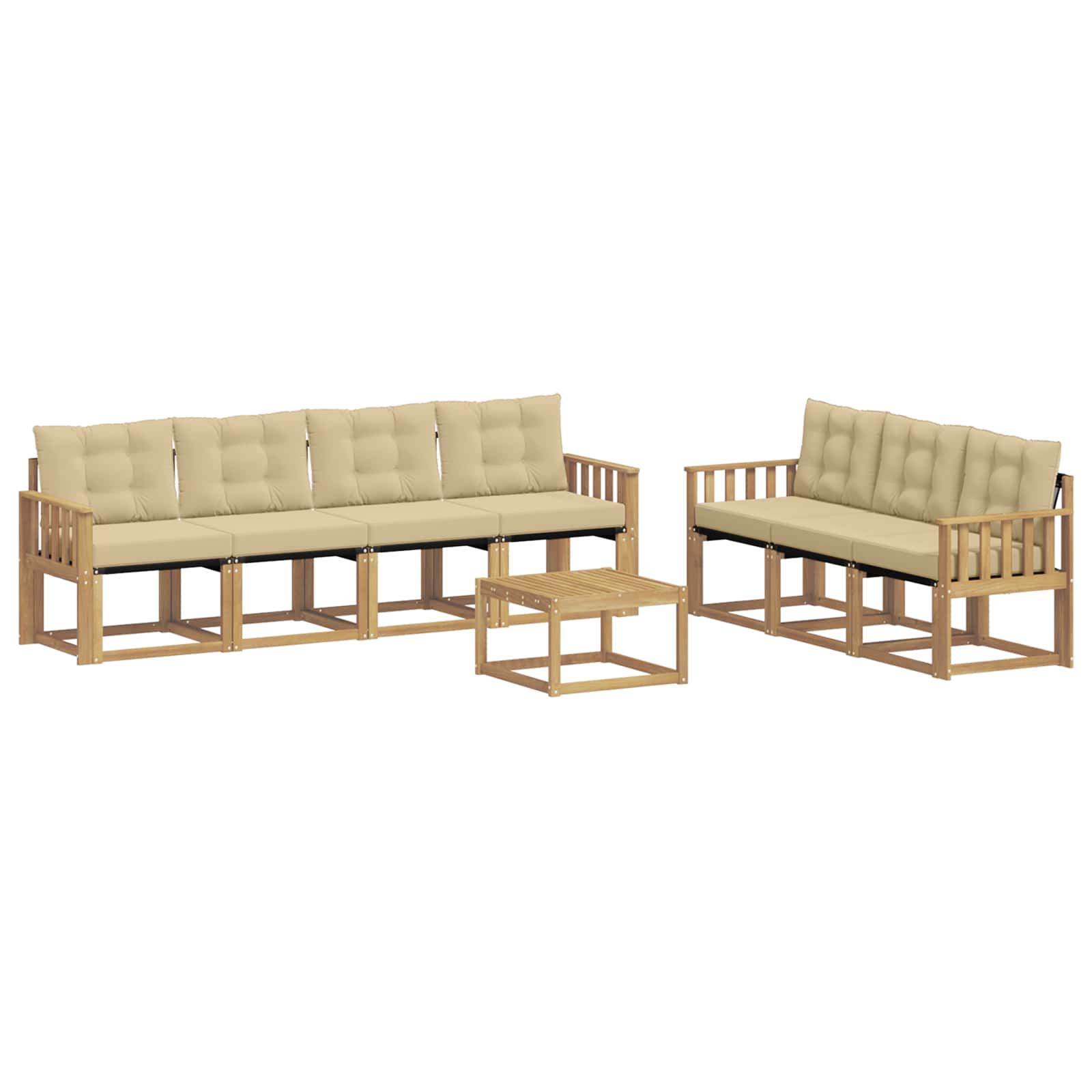 Set vanjskih sofa s jastukom 8 pcs Bijela i bež