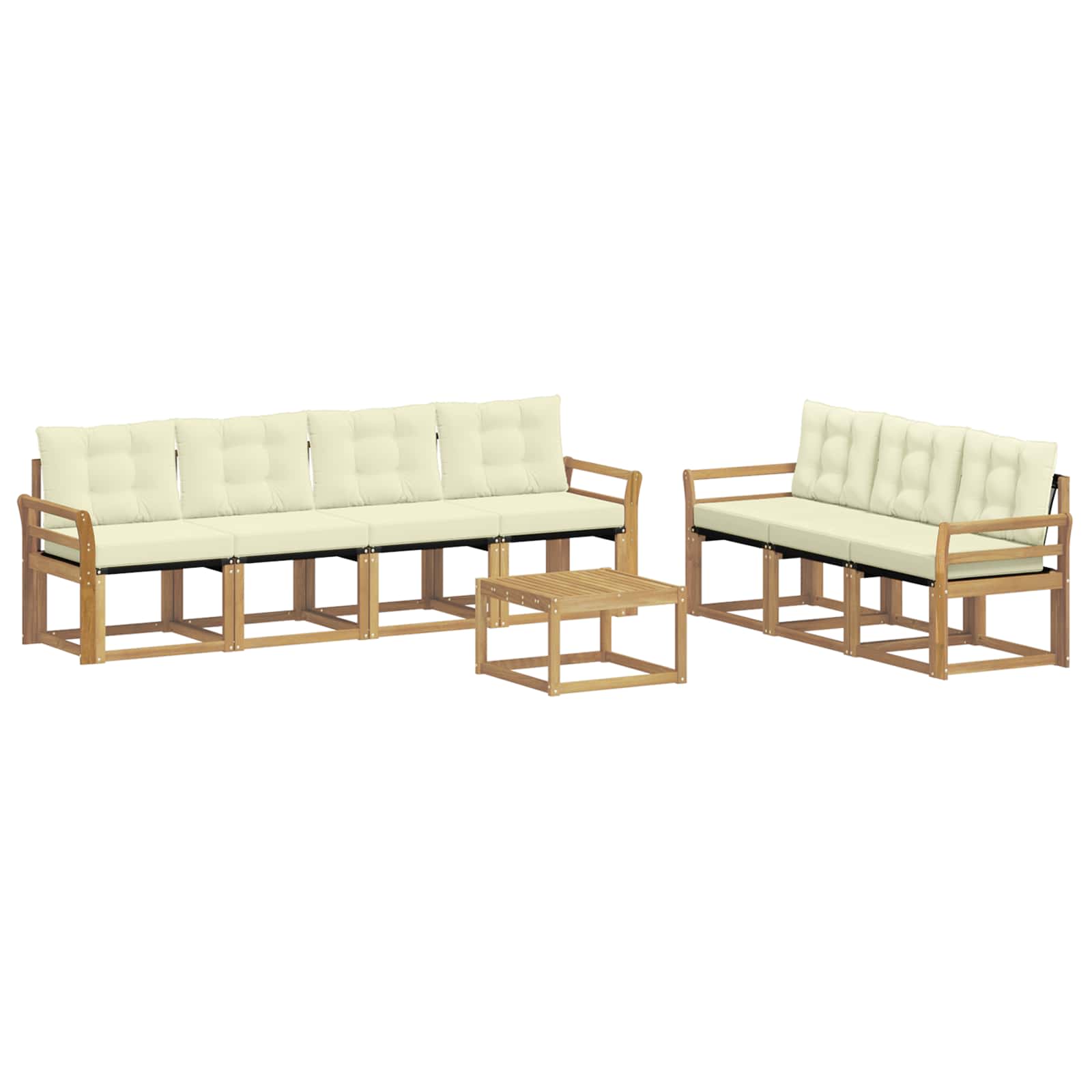 Set vanjskih sofa s jastukom 8 pcs Bijela i krem