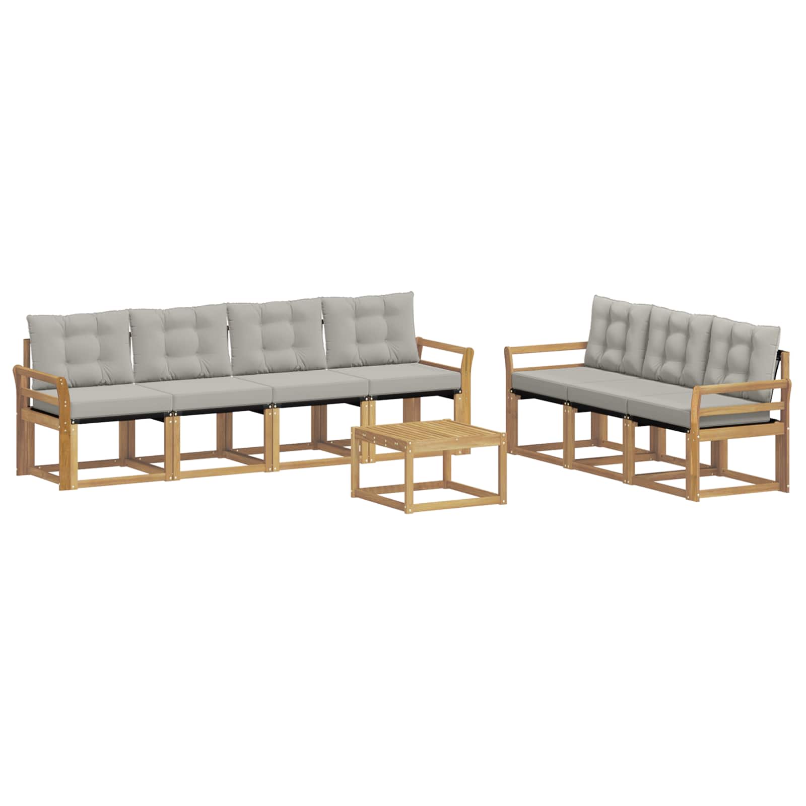 Set vanjskih sofa s jastukom 8 pcs Bijela i svjetlosiva