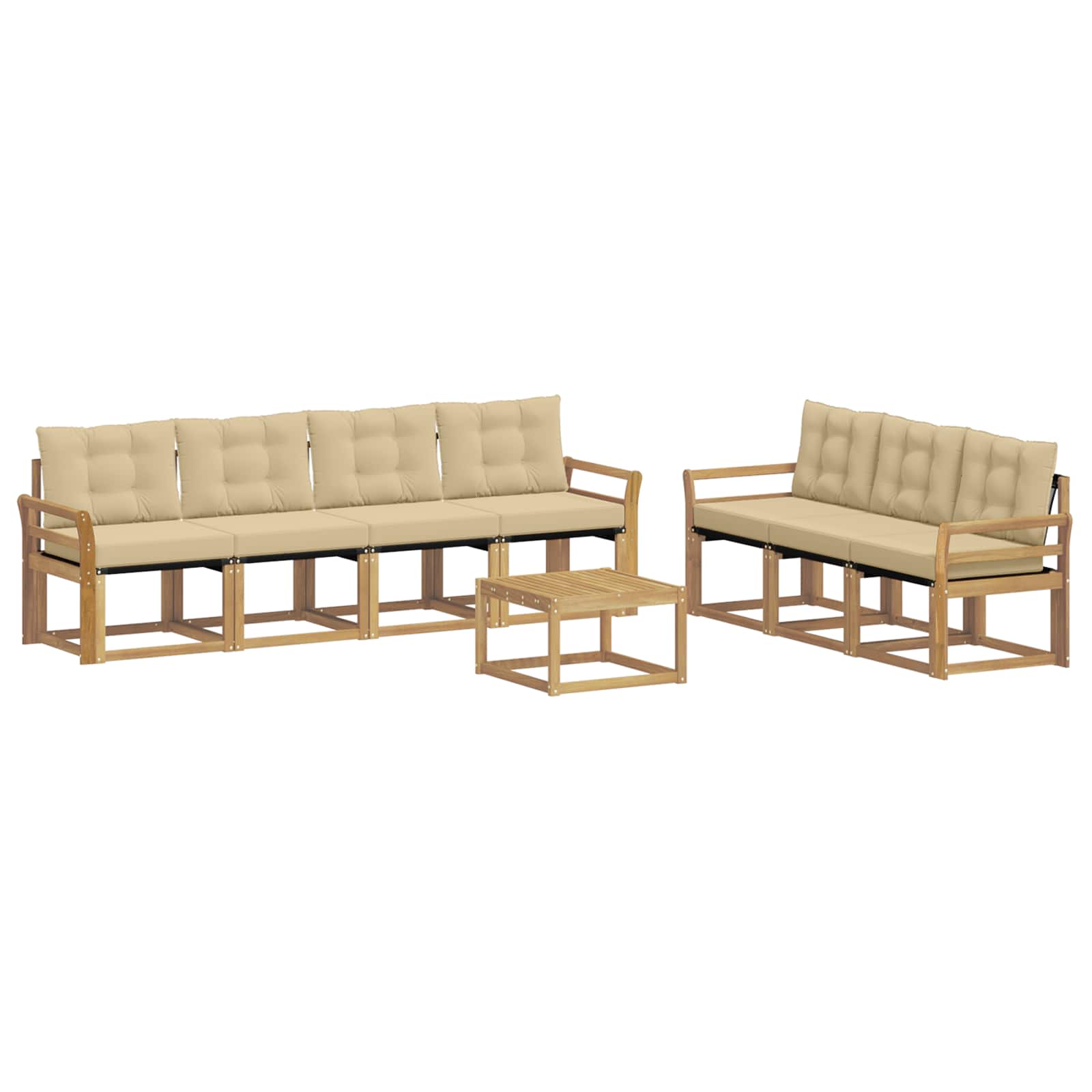 Set vanjskih sofa s jastukom 8 pcs Bijela i bež