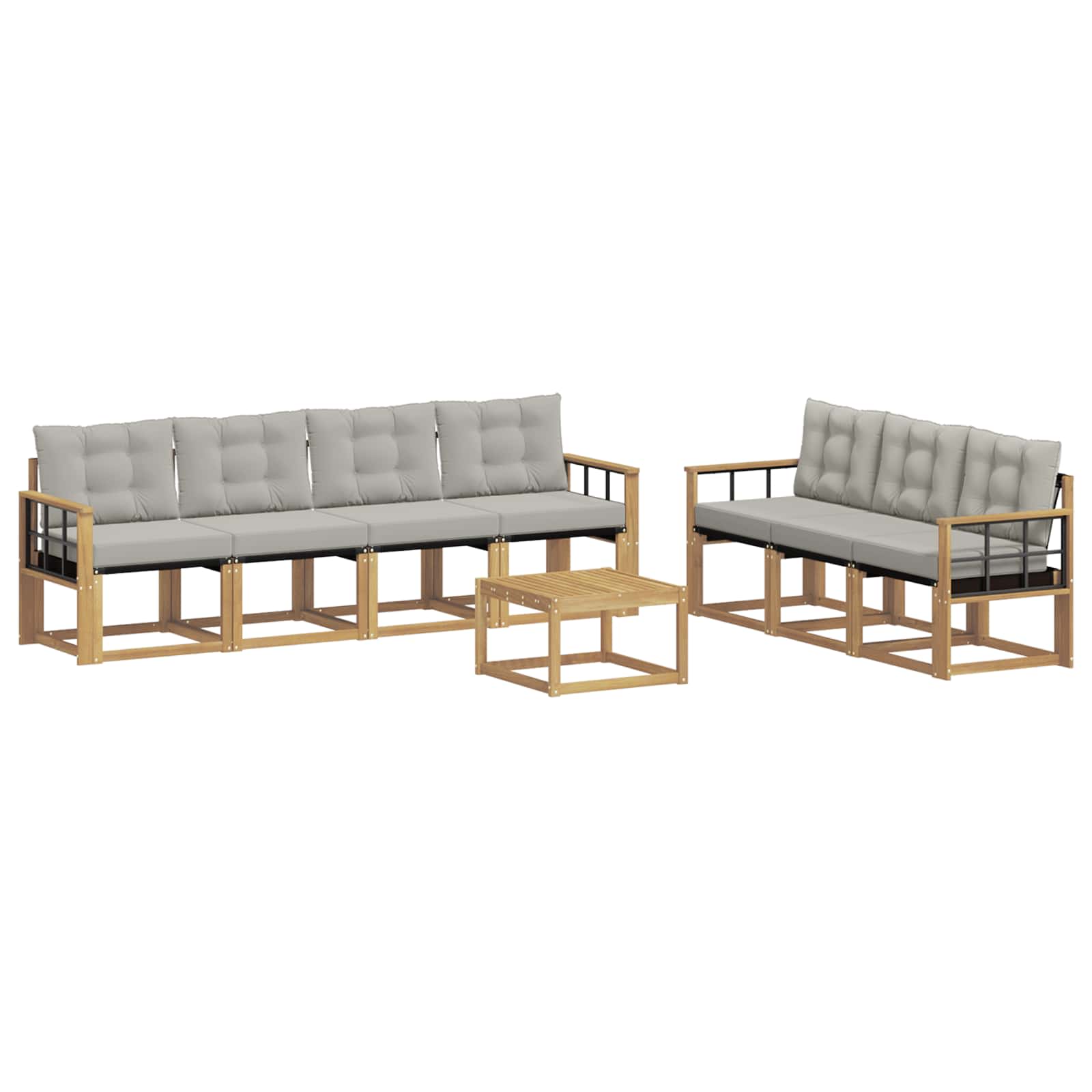 Set vanjskih sofa s jastukom 8 pcs Bijela i svjetlosiva