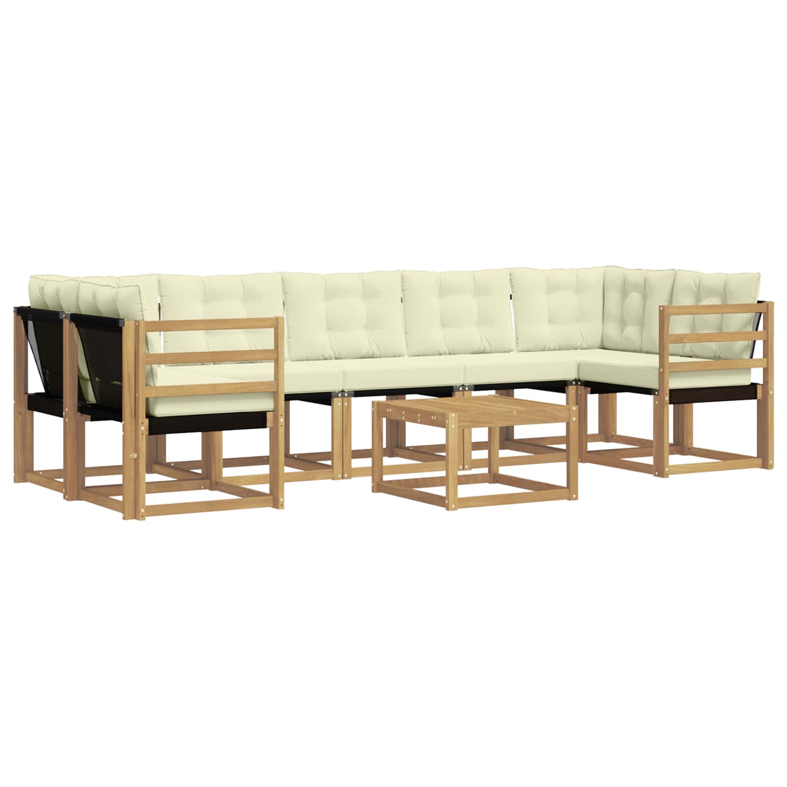 Set vanjskih sofa s jastukom 8 pcs Bijela i krem