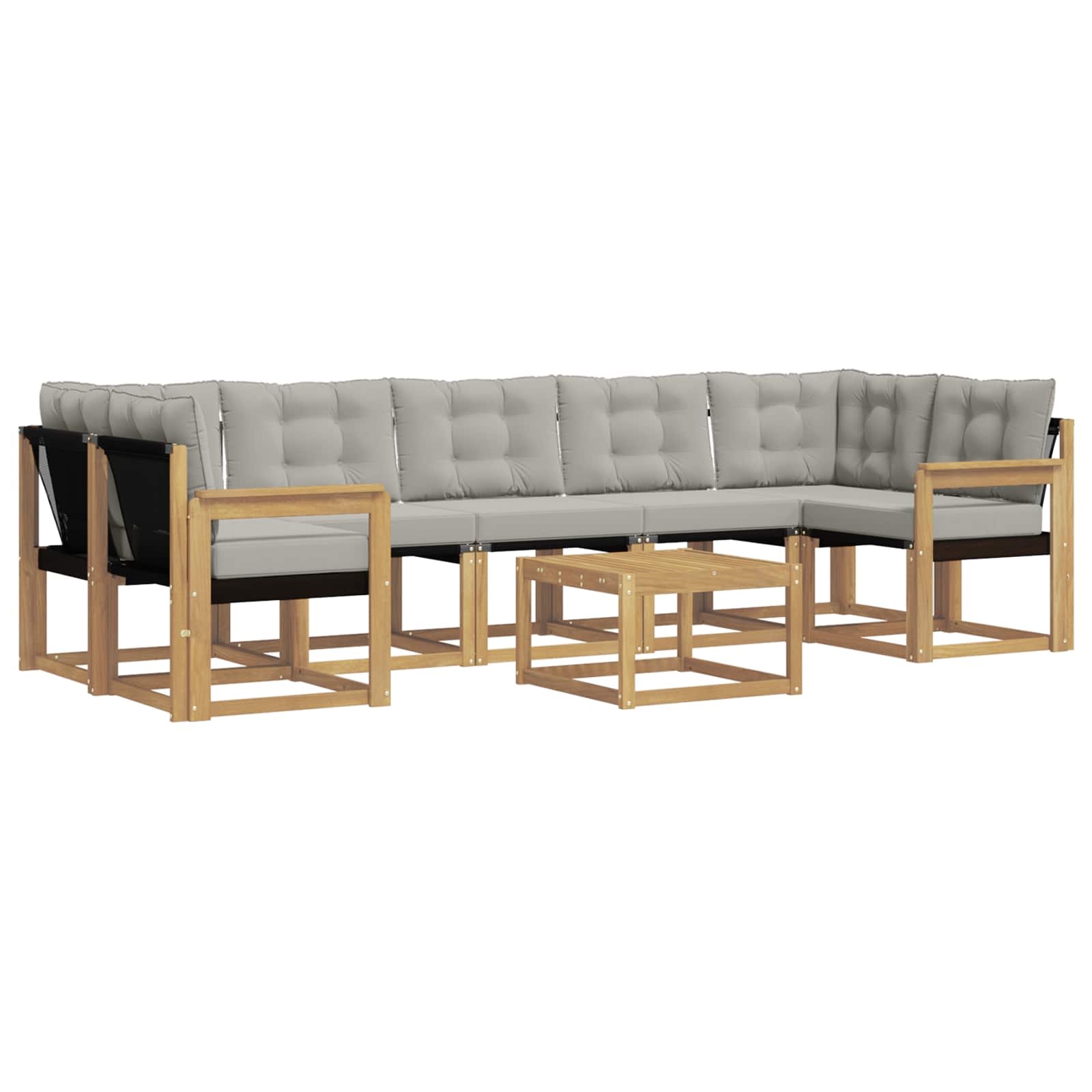 Set vanjskih sofa s jastukom 8 pcs Bijela i svjetlosiva