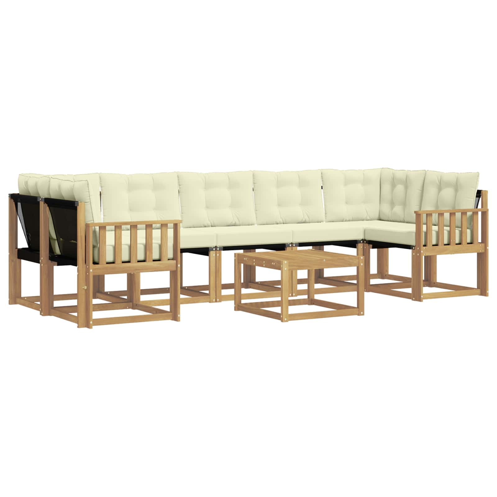 Set vanjskih sofa 8 pcs Čvrsto drvo akacije i Textilene