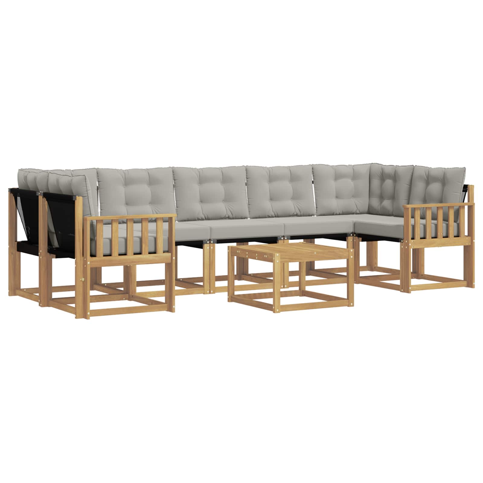 Set vanjskih sofa s jastukom 8 pcs Bijela i svjetlosiva
