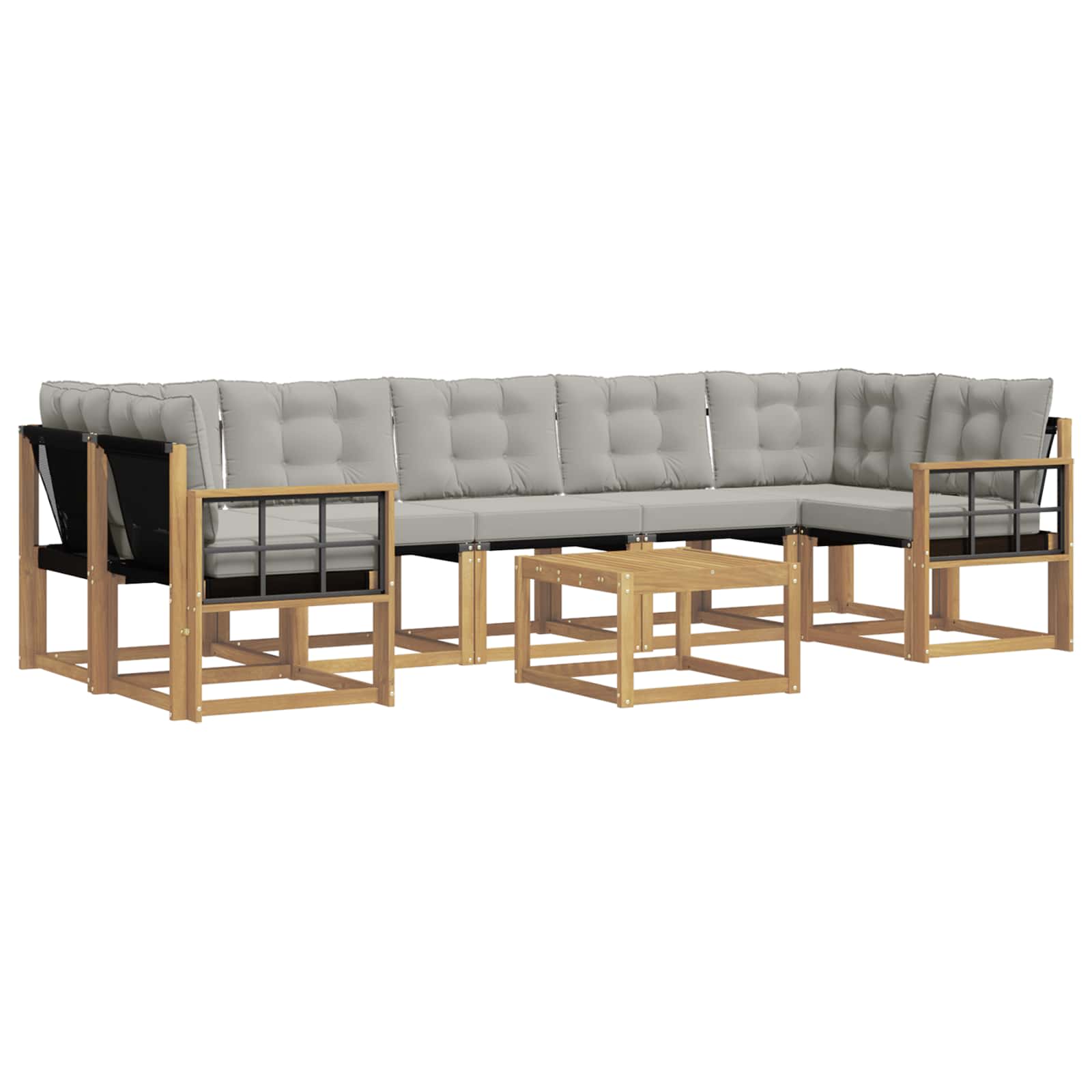 Set vanjskih sofa s jastukom 8 pcs Bijela i svjetlosiva