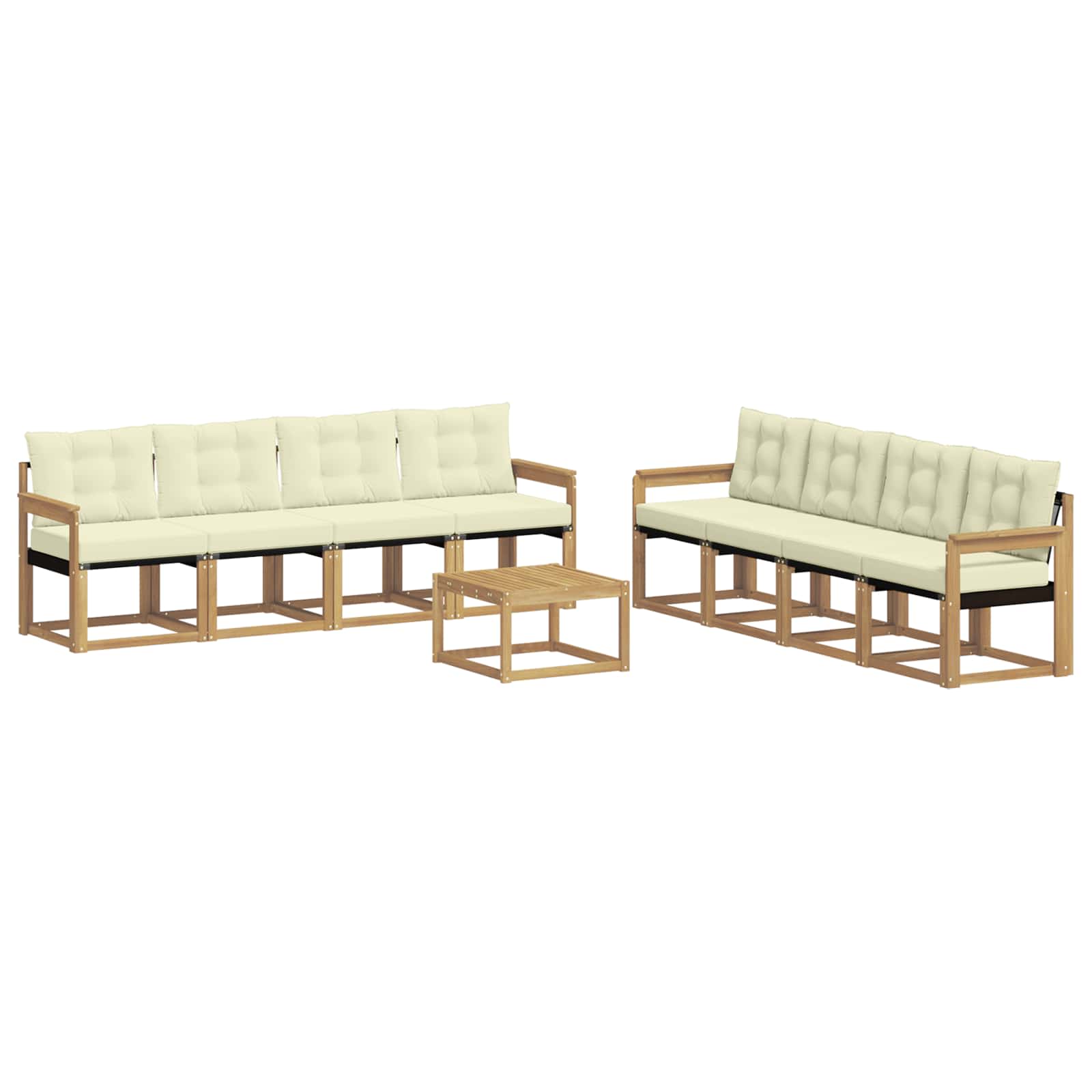 Set vanjskih sofa s jastukom 9 pcs Bijela i krem