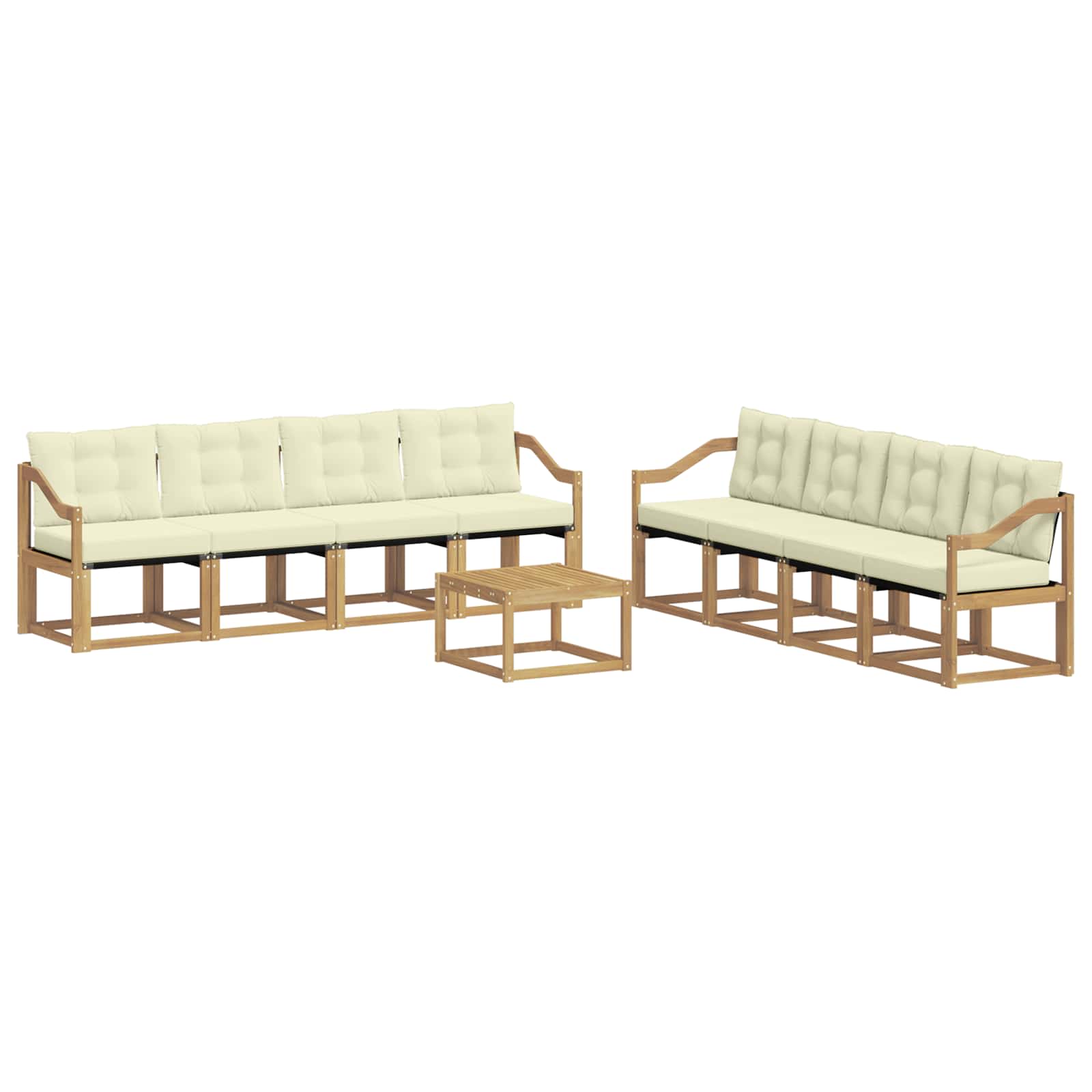 Set vanjskih sofa s jastukom 9 pcs Bijela i krem