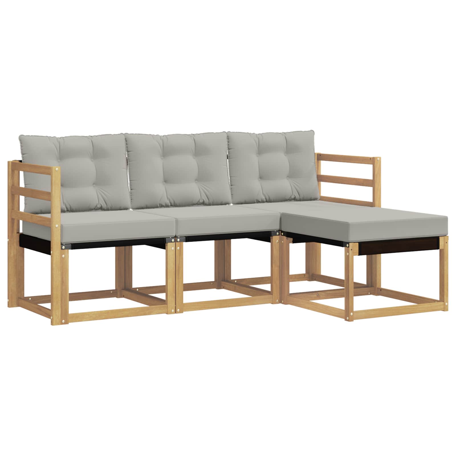 Set vanjskih sofa s jastukom 4 pcs Bijela i svjetlosiva