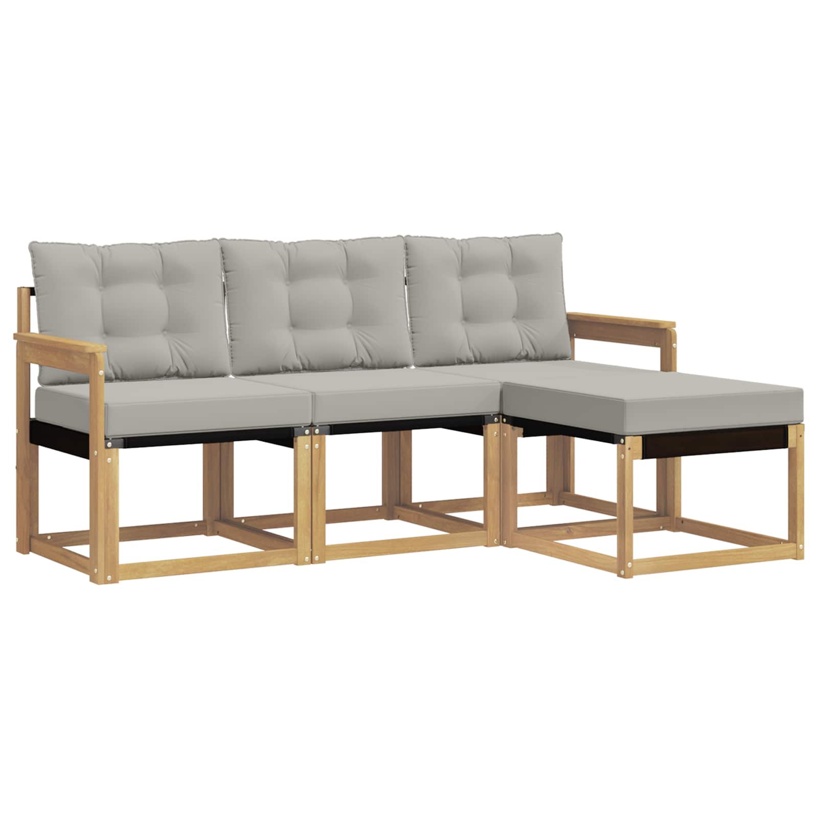 Set vanjskih sofa s jastukom 4 pcs Bijela i svjetlosiva