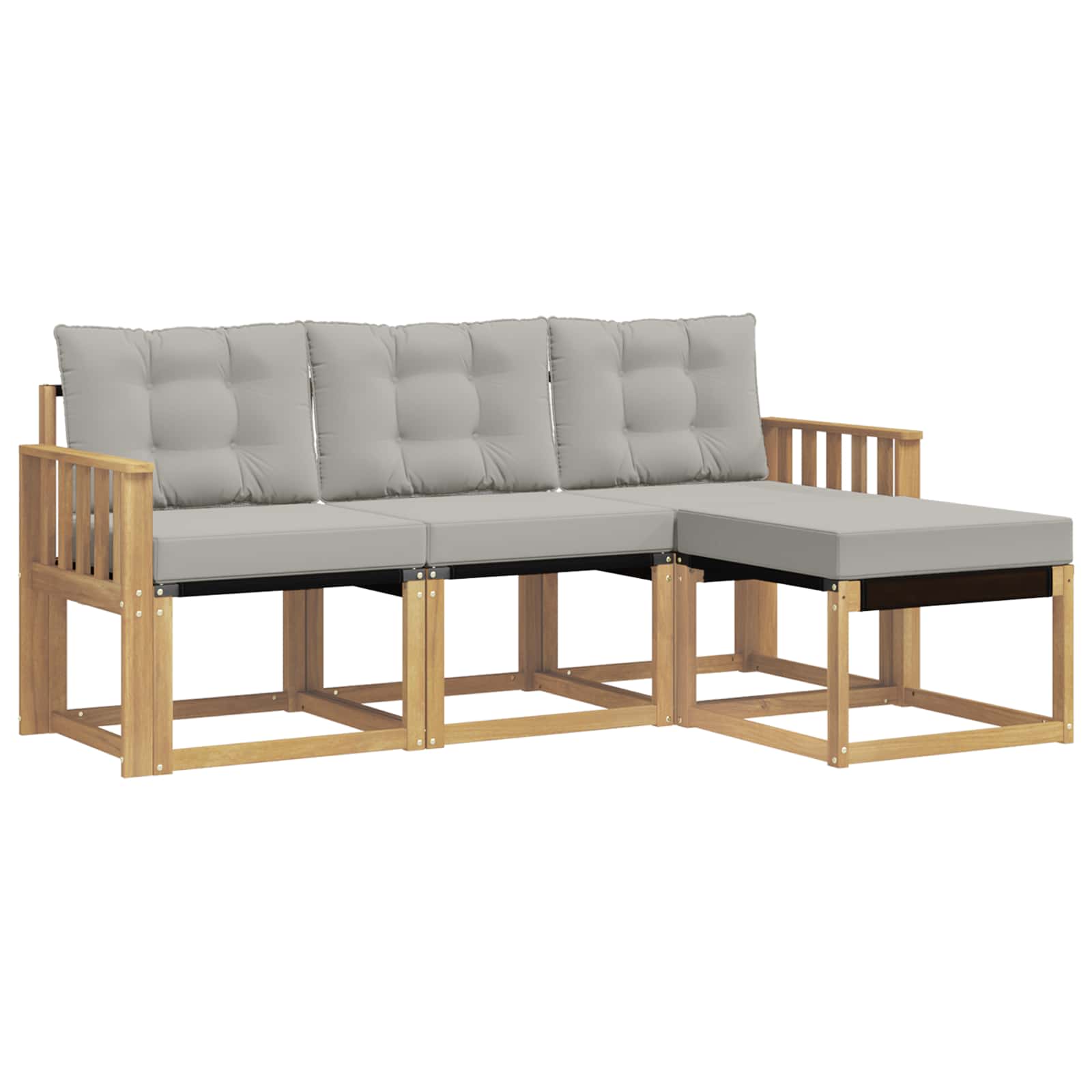Set vanjskih sofa s jastukom 4 pcs Bijela i svjetlosiva