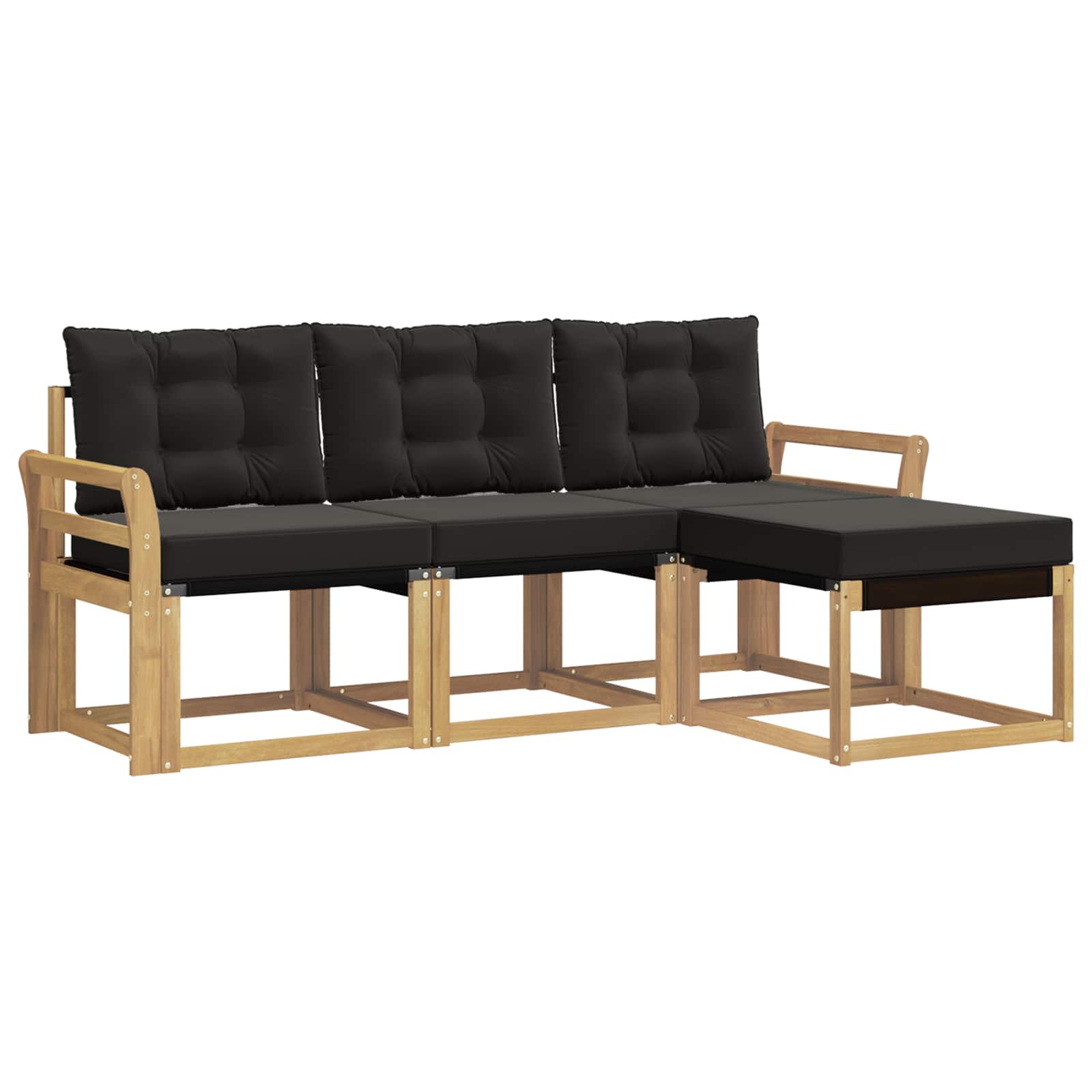 Set vanjskih sofa s jastukom 4 pcs Bijela i crna