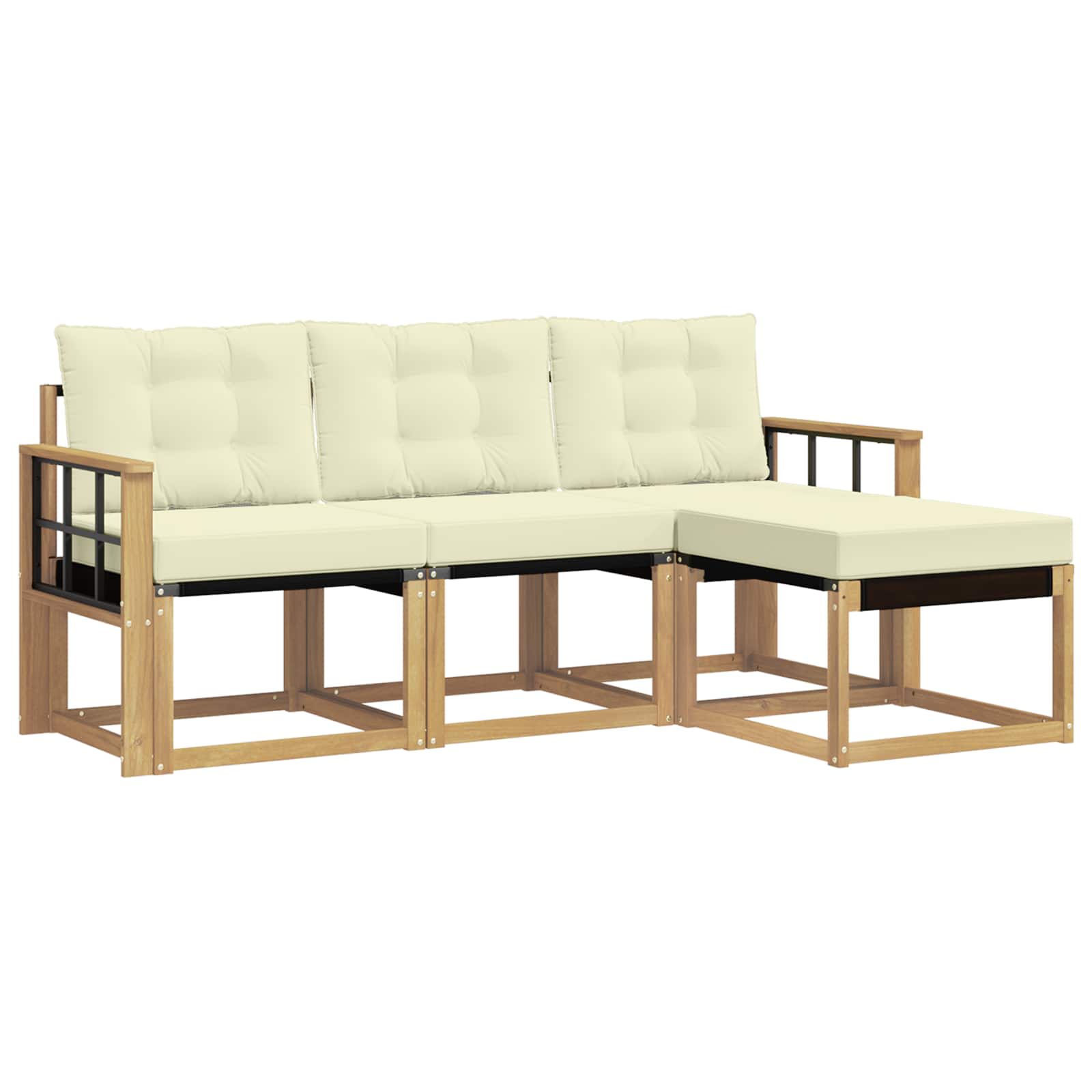 Set vanjskih sofa s jastukom 4 pcs Bijela i krem