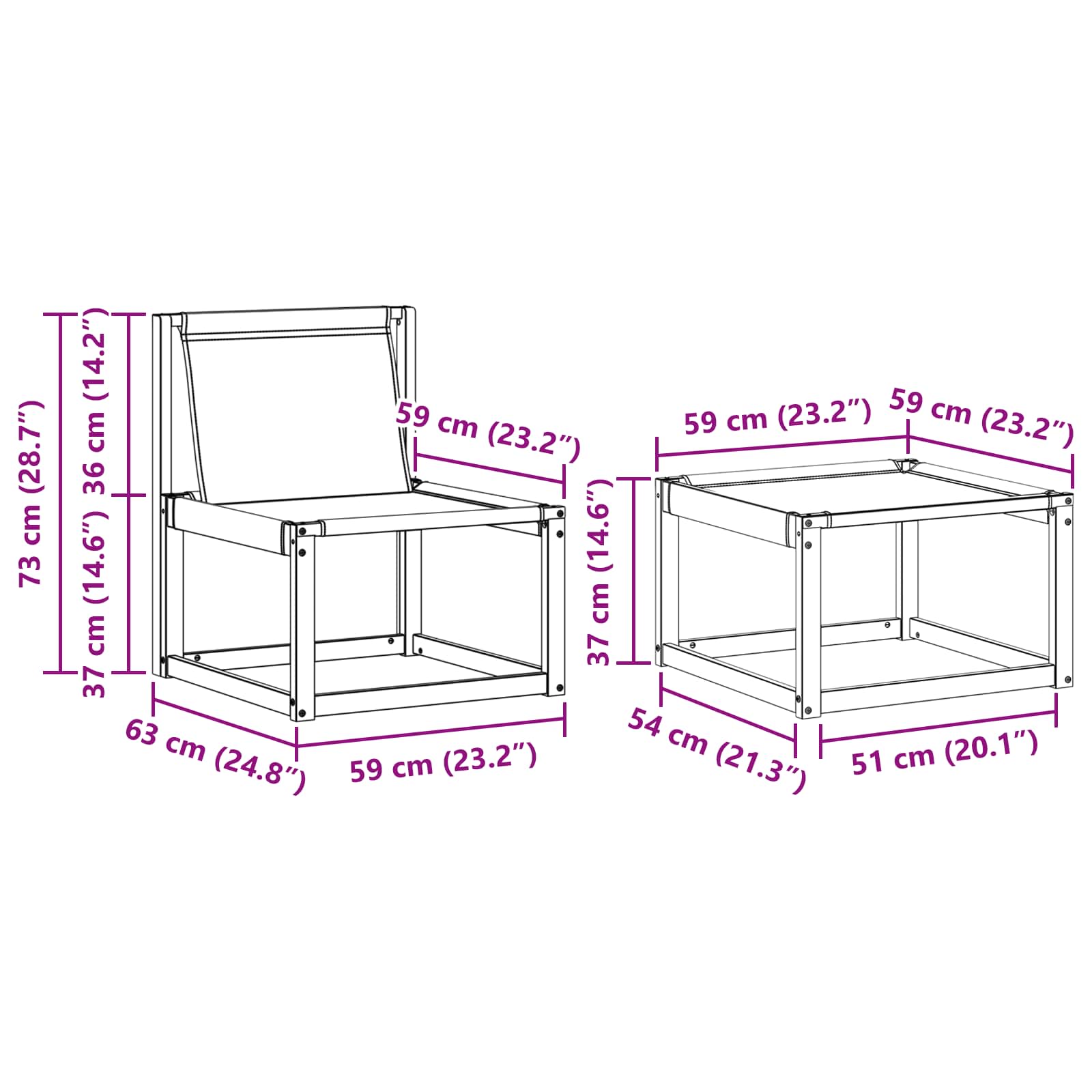 Set vanjskih sofa s jastukom 4 pcs Bijela i crna