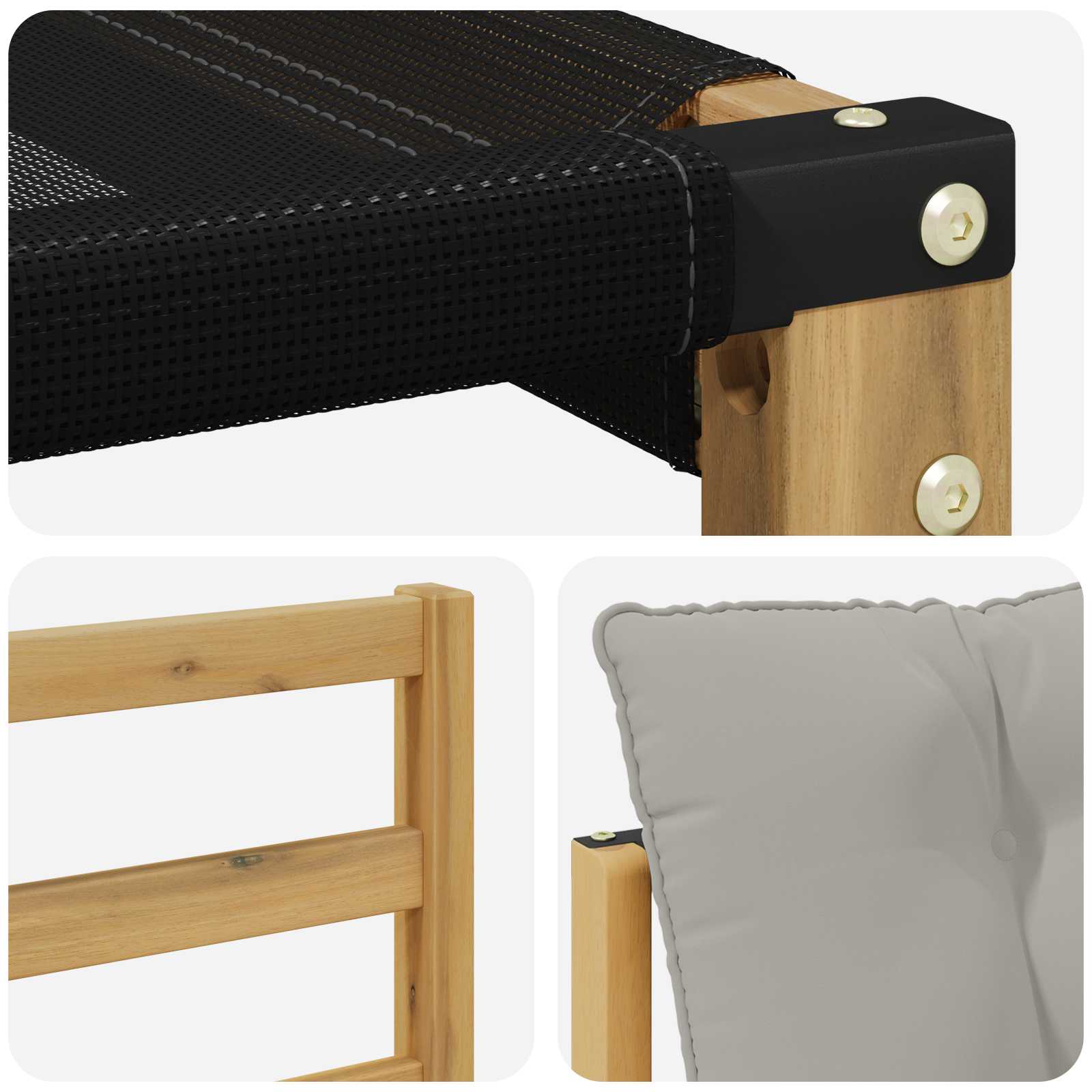 Set vanjskih sofa s jastukom 5 pcs Bijela i svjetlosiva