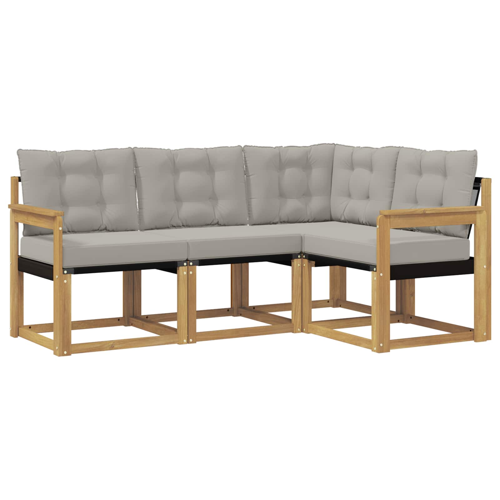Set vanjskih sofa s jastukom 4 pcs Bijela i svjetlosiva
