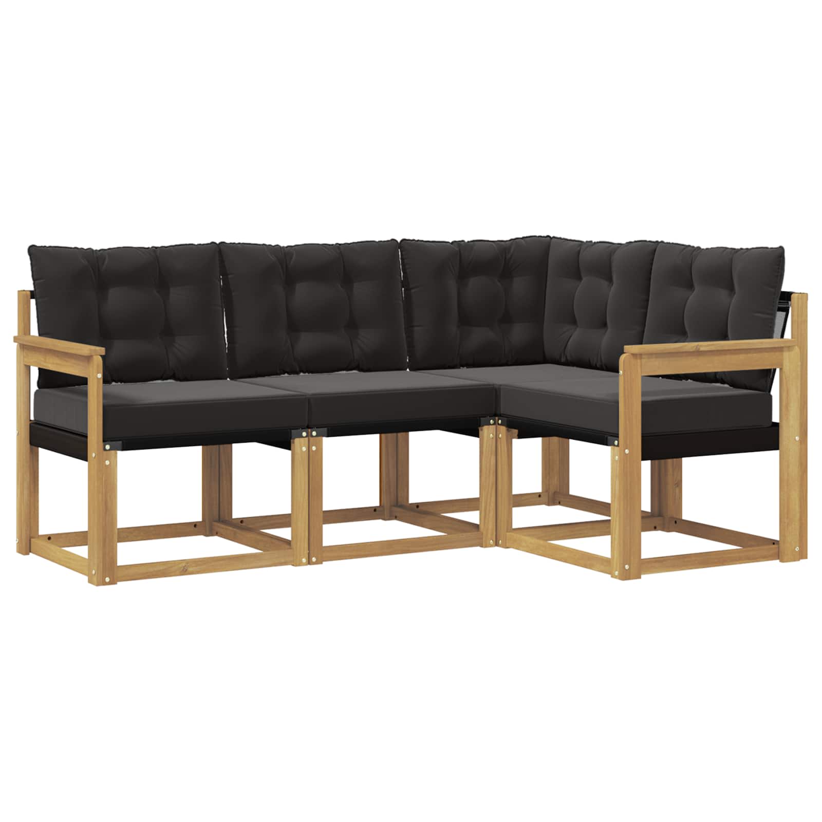 Set vanjskih sofa s jastukom 4 pcs Bijela i crna