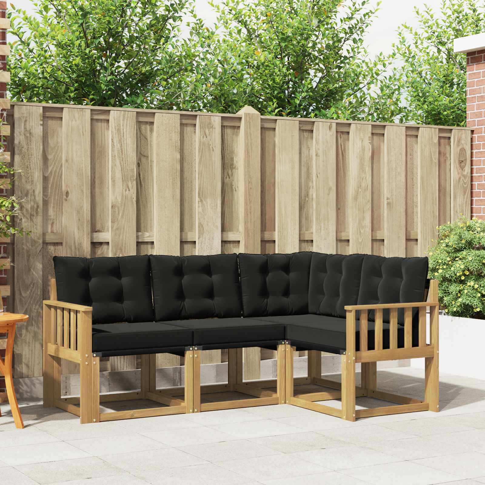 Set vanjskih sofa s jastukom 4 pcs Bijela i crna