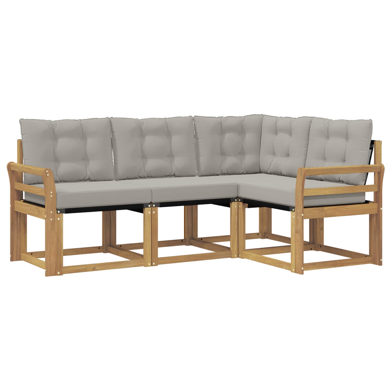 Set vanjskih sofa s jastukom 4 pcs Bijela i svjetlosiva