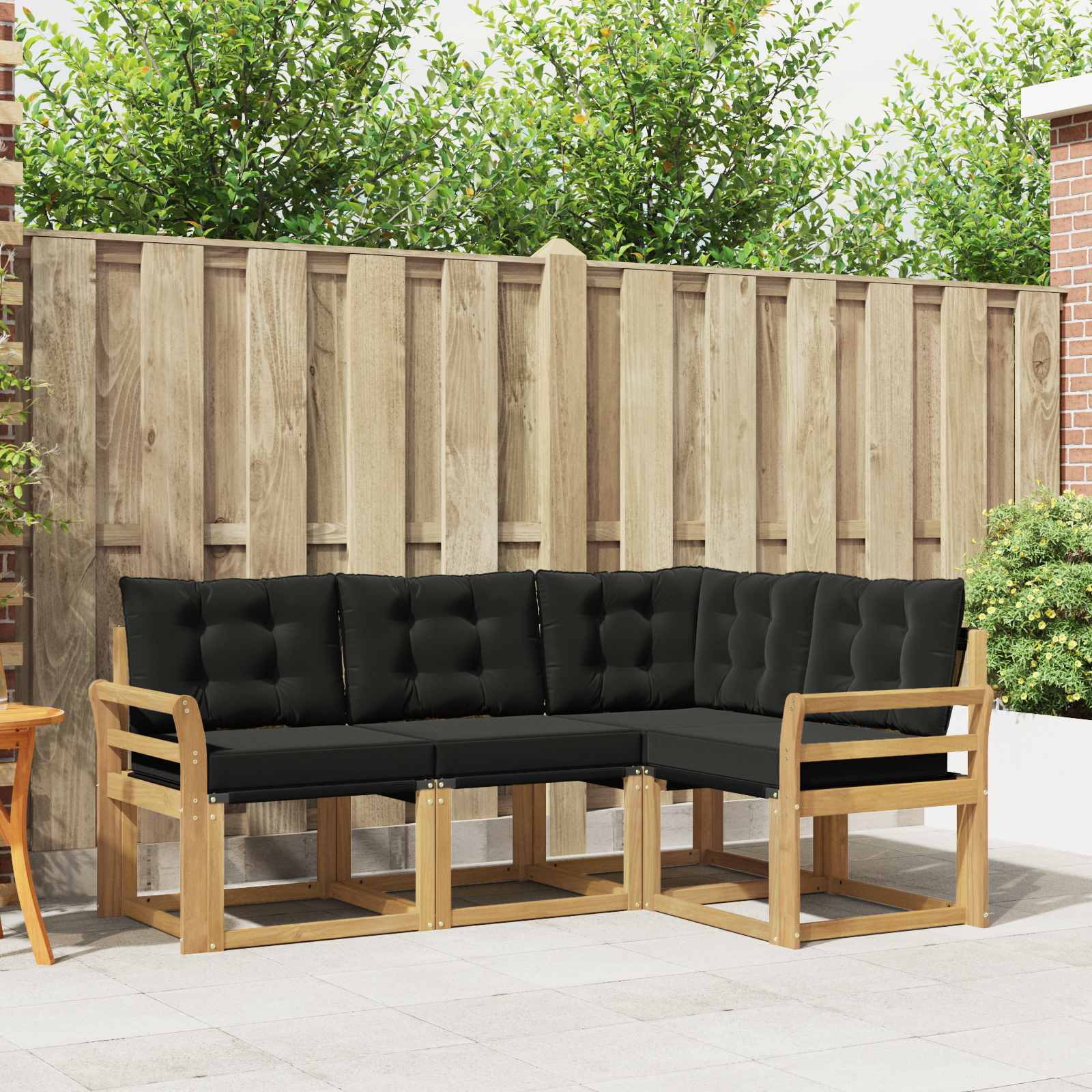 Set vanjskih sofa s jastukom 4 pcs Bijela i crna