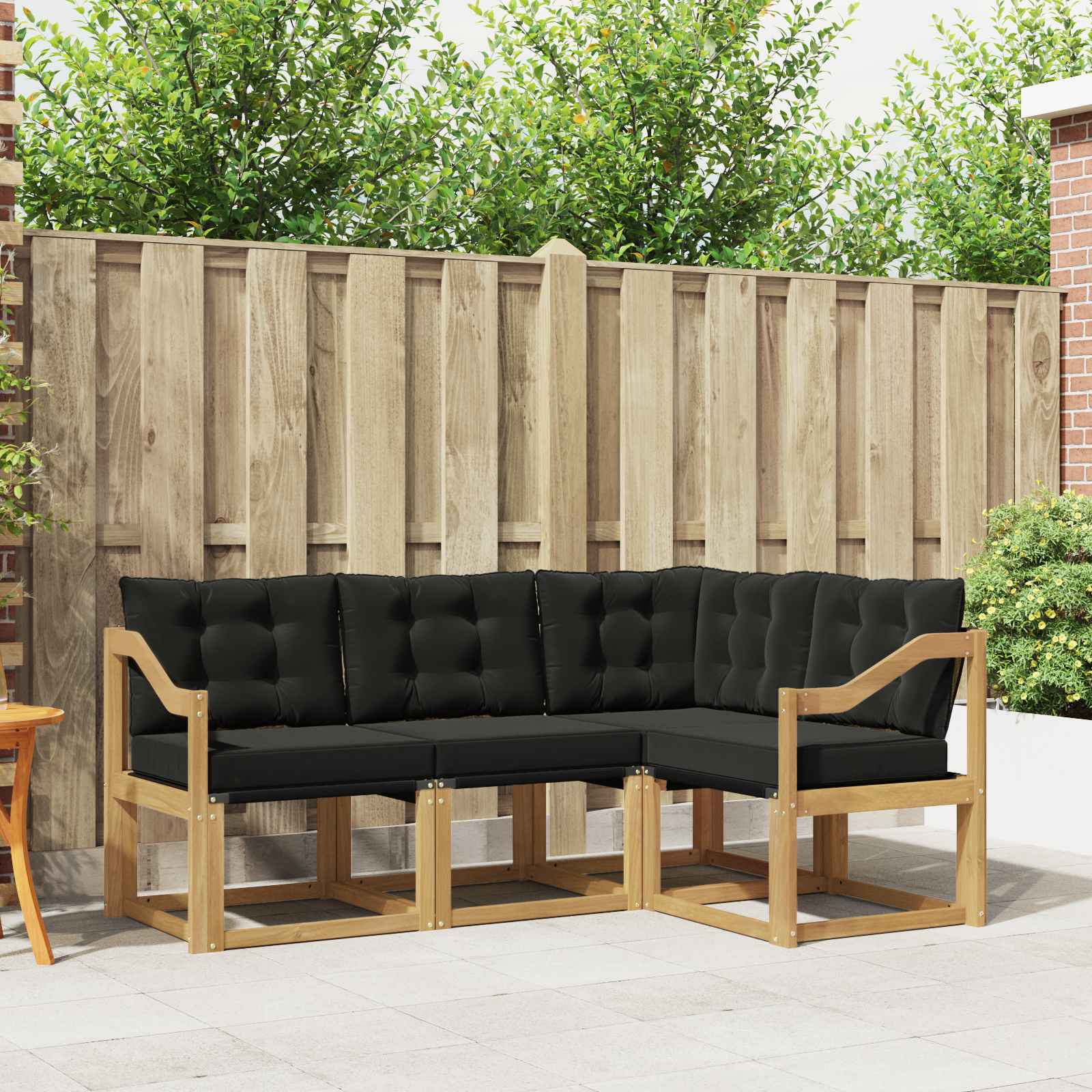 Set vanjskih sofa s jastukom 4 pcs Bijela i crna