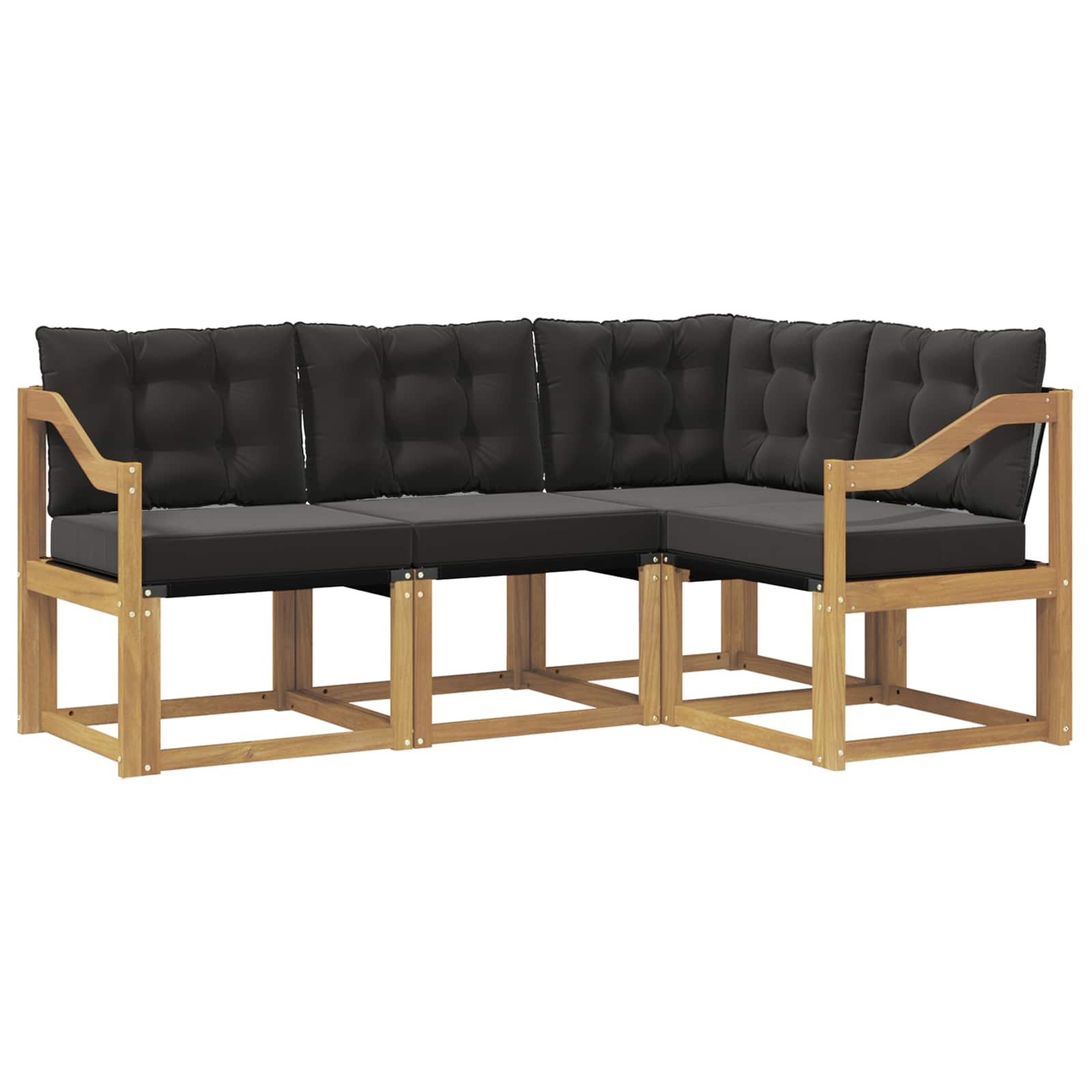 Set vanjskih sofa s jastukom 4 pcs Bijela i crna