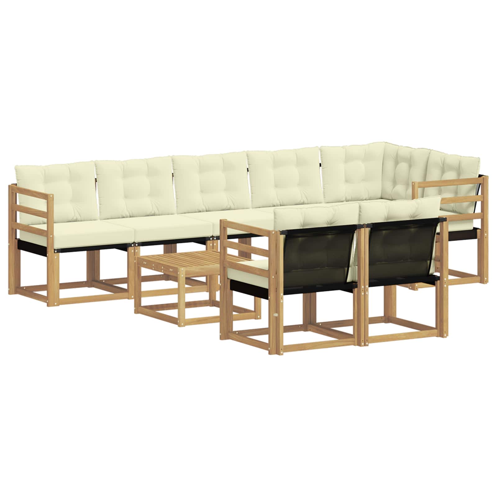 Set vanjskih sofa s jastukom 9 pcs Bijela i krem