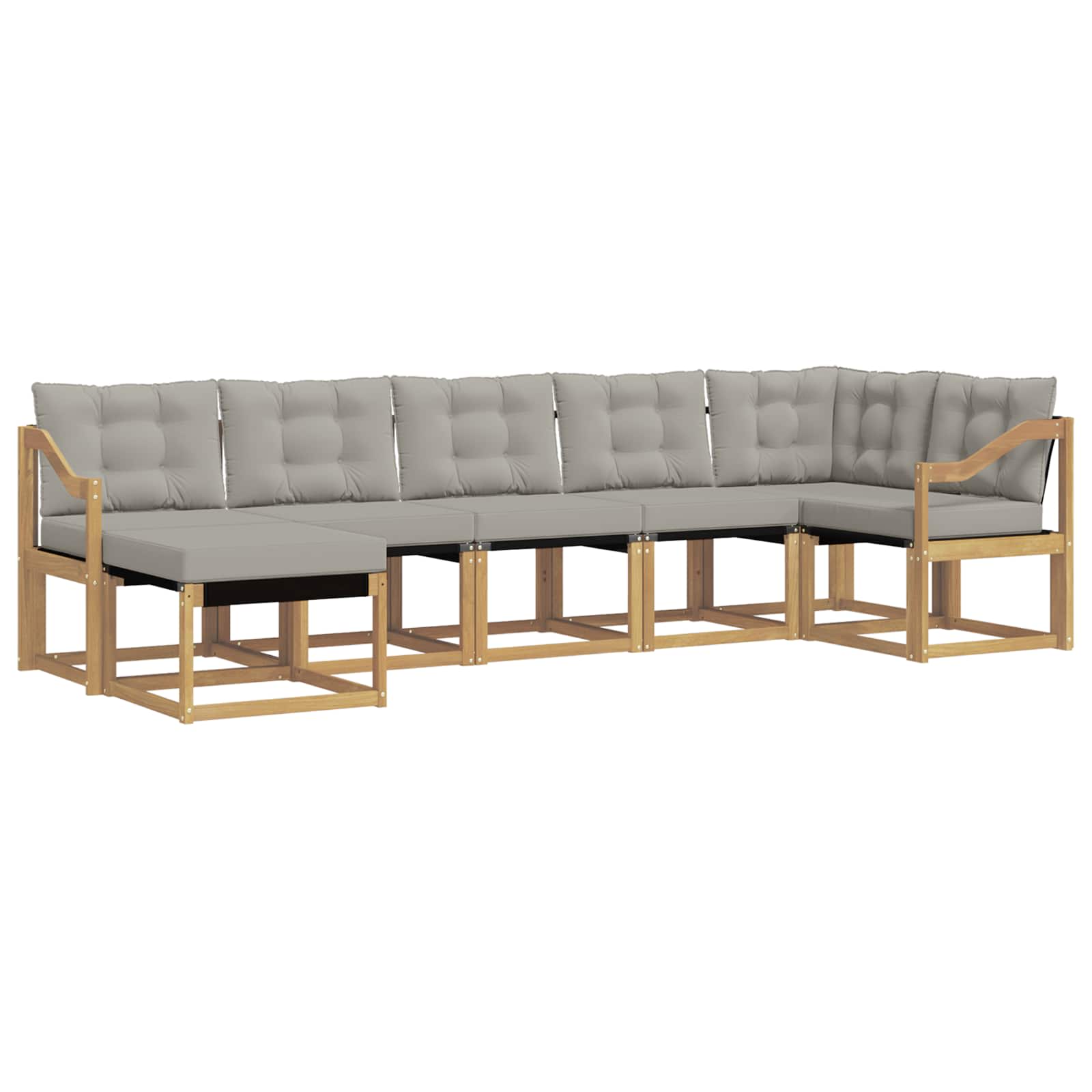 Set vanjskih sofa 7 pcs Čvrsto drvo akacije i Textilene