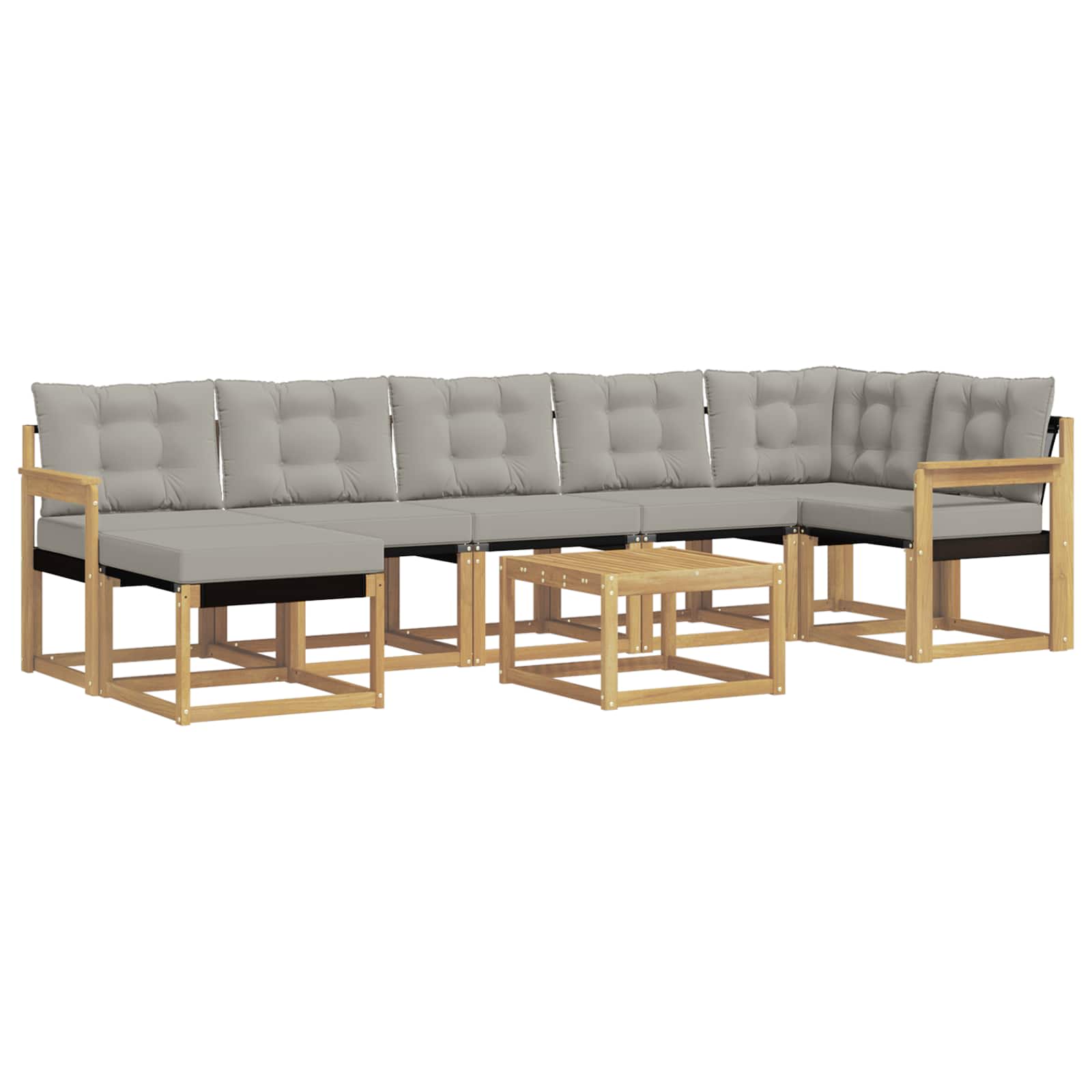 Set vanjskih sofa s jastukom 8 pcs Bijela i svjetlosiva