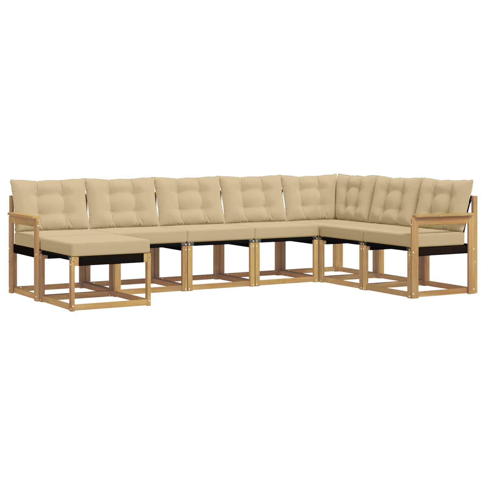 Set vanjskih sofa 8 pcs Bijela i bež