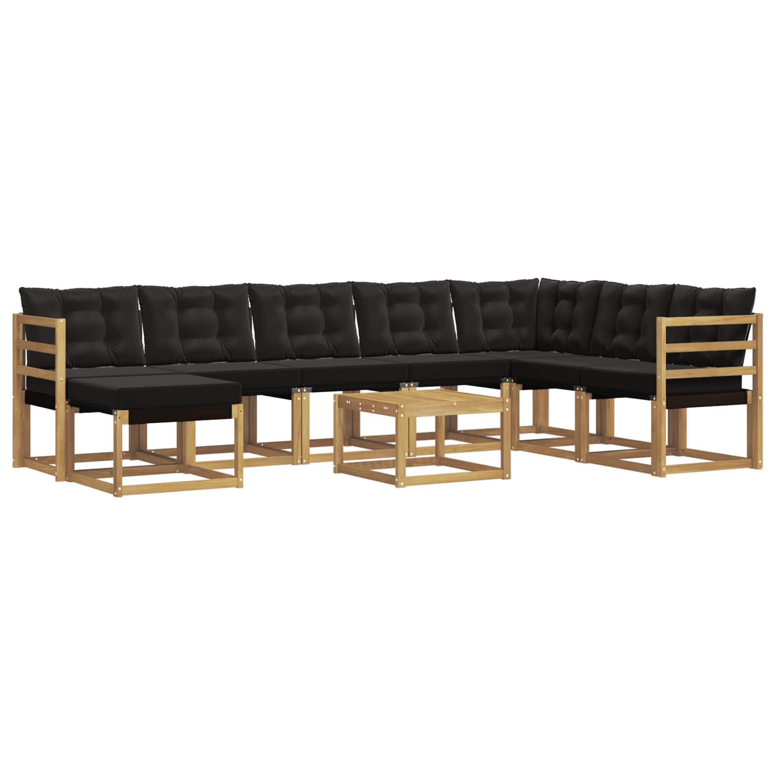 Set vanjskih sofa s jastukom 9 pcs Bijela i crna